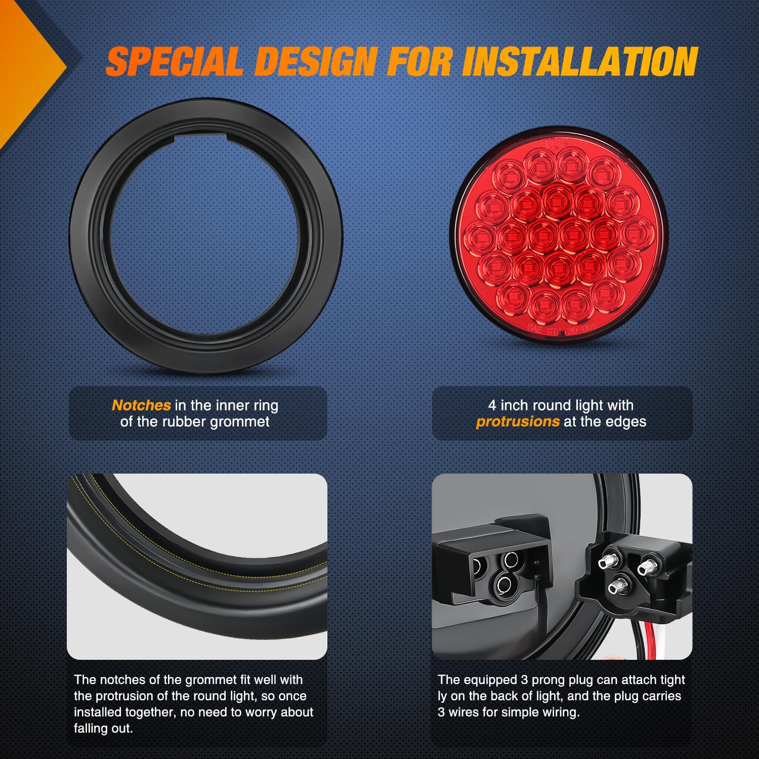 Foto 7 pulgar | Luz Trasera Para Remolque Nilight, Redonda, 4 Pulgadas, 24 Led, Color Rojo, 2 Unidades, 12 V - Venta Internacional.