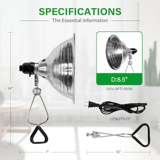Foto 2 | Lámpara Clamp Simple Deluxe De 150 W Con Reflector De 8,5 Cm, Paquete De 4 Unidades, Color Negro - Venta Internacional.