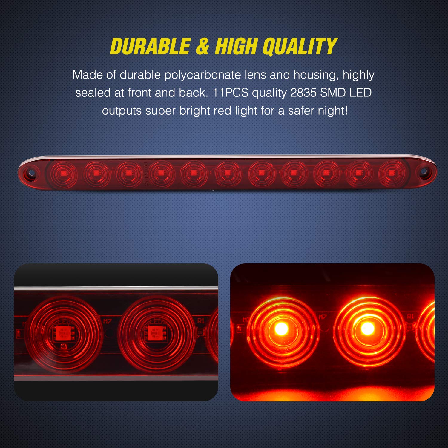Foto 4 pulgar | Barra De Luces Nilight Para Remolque, 16 Pulgadas, 11 Led, Roja, 2 Unidades - Venta Internacional.