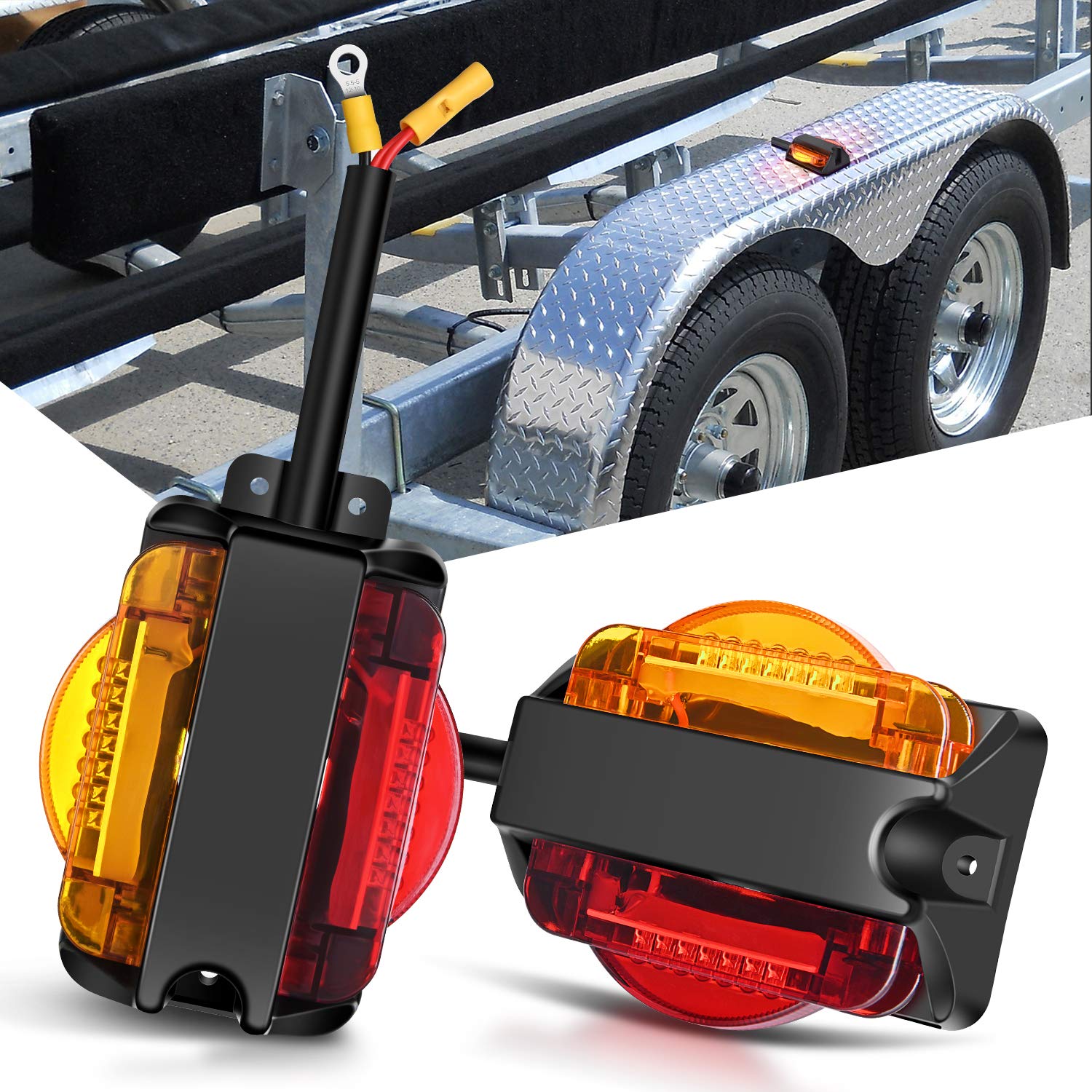 Foto 1 | Luces Led Nilight Para Guardabarros Para Remolque, 2 Unidades, Color Ámbar, Delanteras Y Rojas - Venta Internacional.