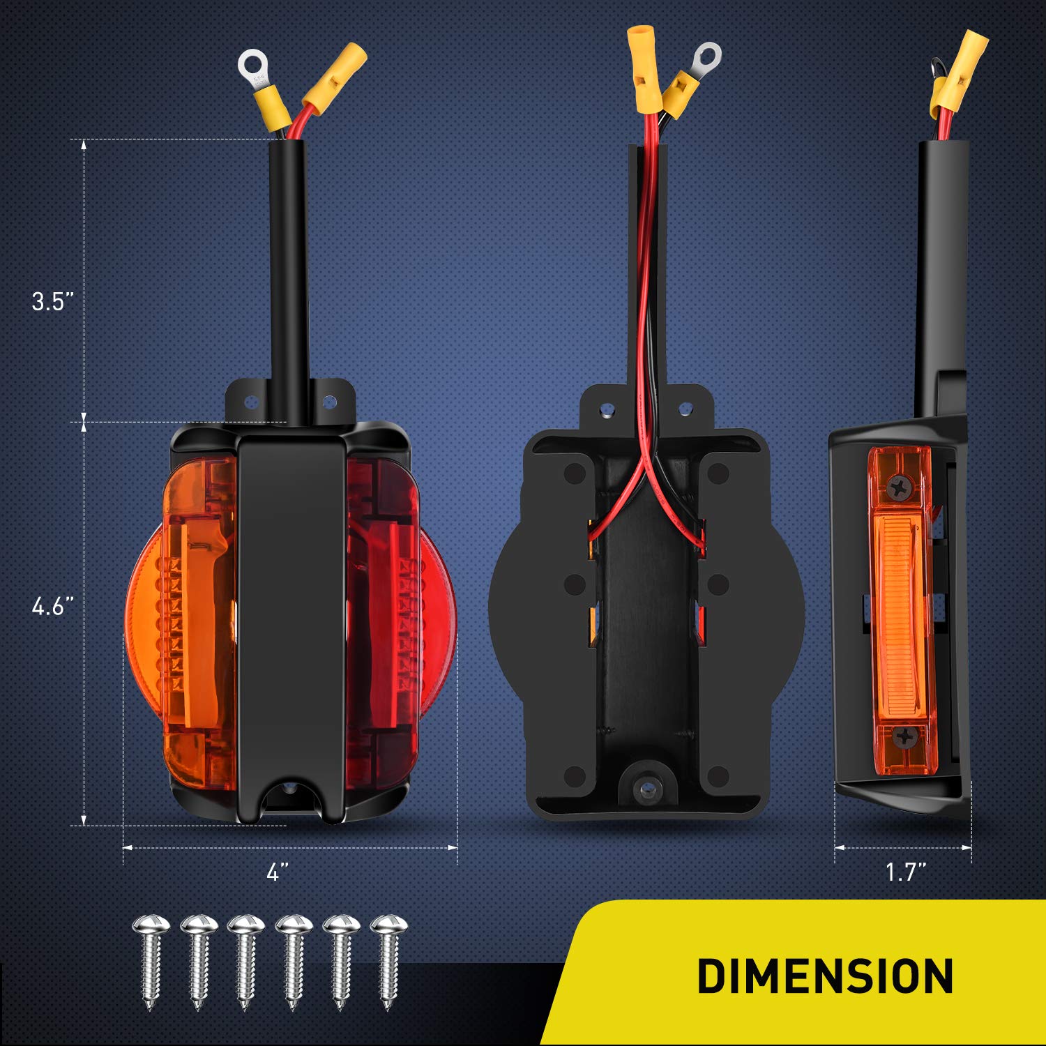 Foto 2 | Luces Led Nilight Para Guardabarros Para Remolque, 2 Unidades, Color Ámbar, Delanteras Y Rojas - Venta Internacional.