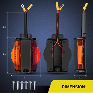 Foto 2 | Luces Led Nilight Para Guardabarros Para Remolque, 2 Unidades, Color Ámbar, Delanteras Y Rojas - Venta Internacional.