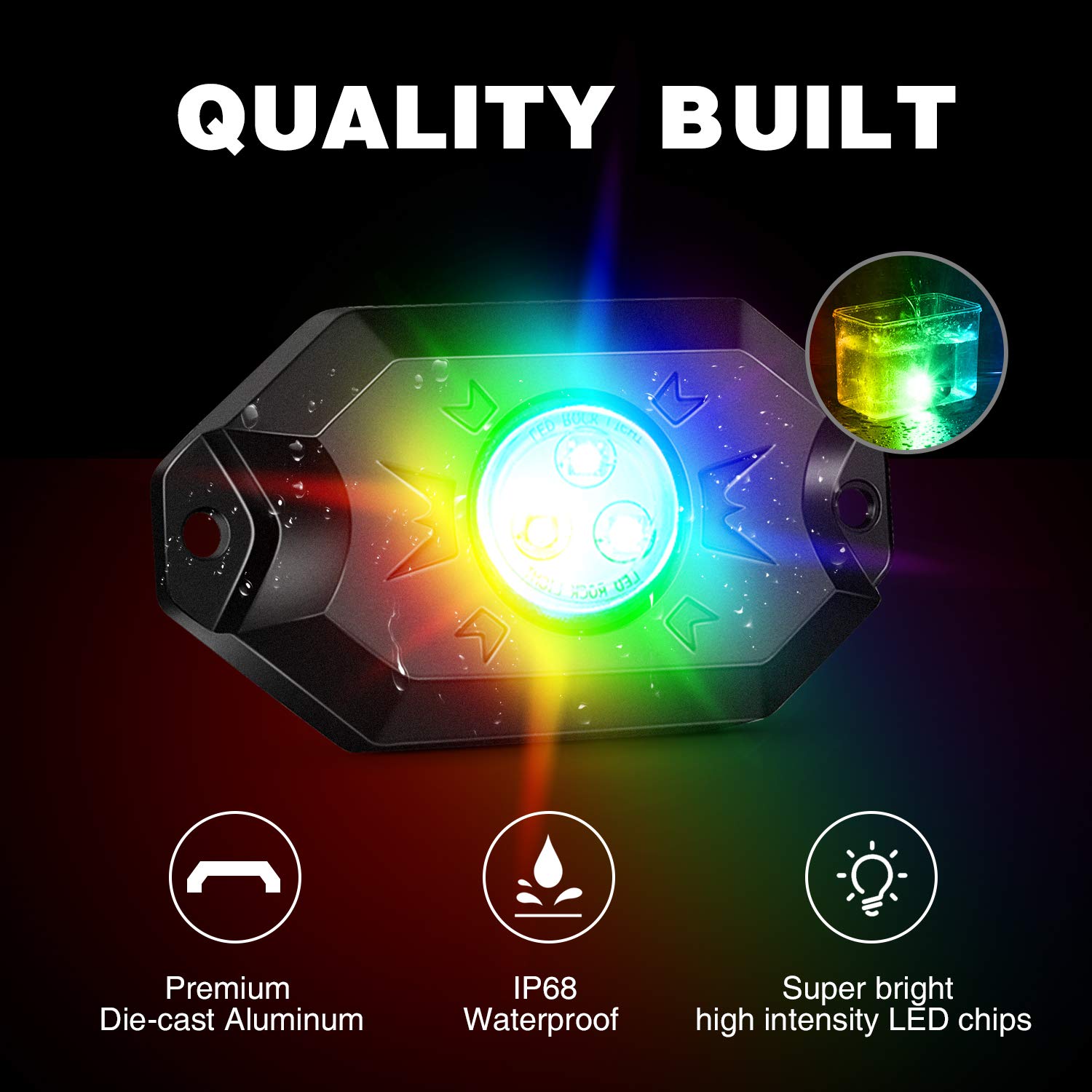 Foto 5 | Kit De Luces Led Rgb Tipo Roca Nilight 4 Pods Underglow Truck - Venta Internacional.