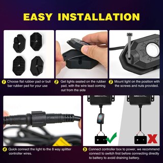 Foto 6 | Kit De Luces Led Rgb Tipo Roca Nilight 4 Pods Underglow Truck - Venta Internacional.