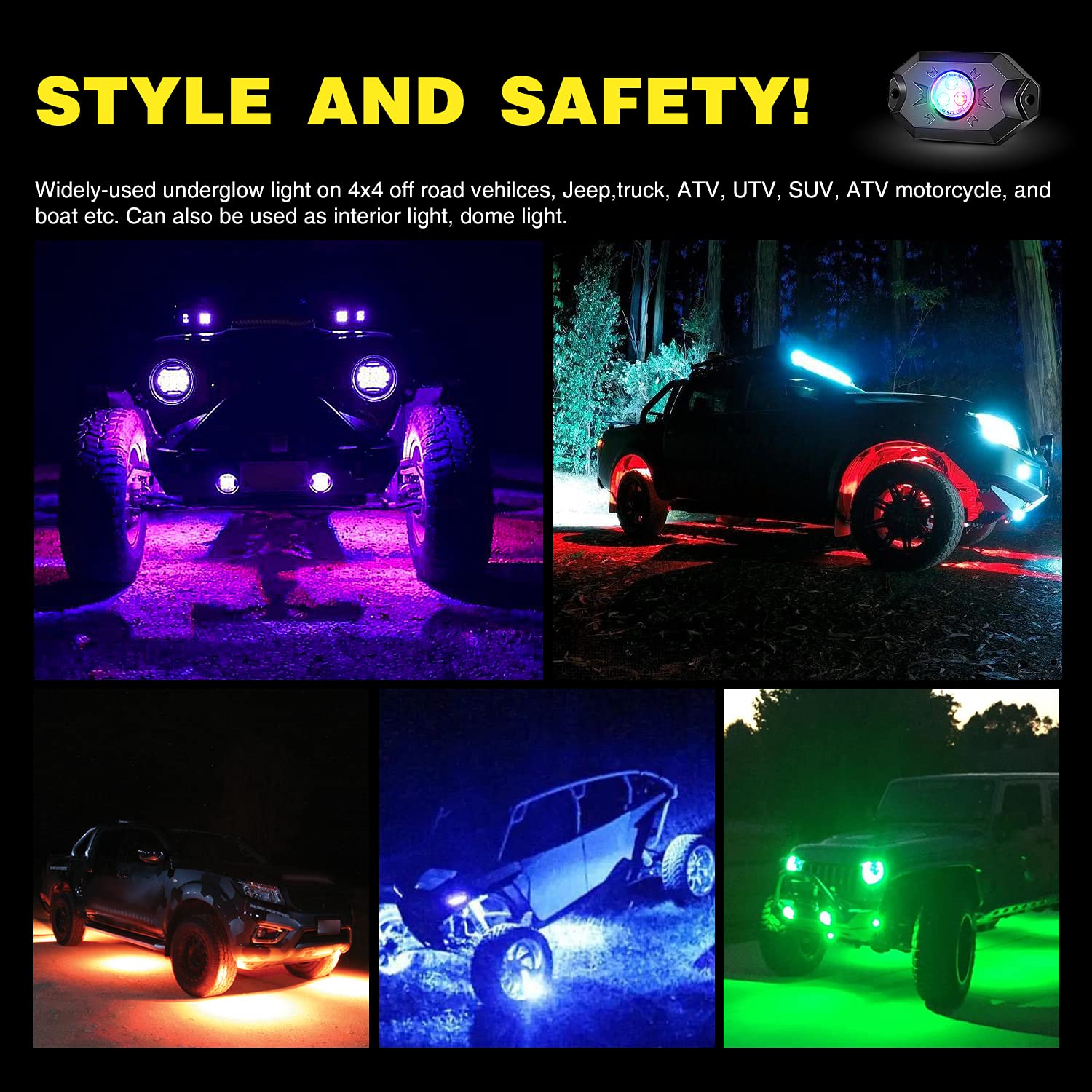 Foto 8 pulgar | Kit De Luces Led Rgb Tipo Roca Nilight 4 Pods Underglow Truck - Venta Internacional.