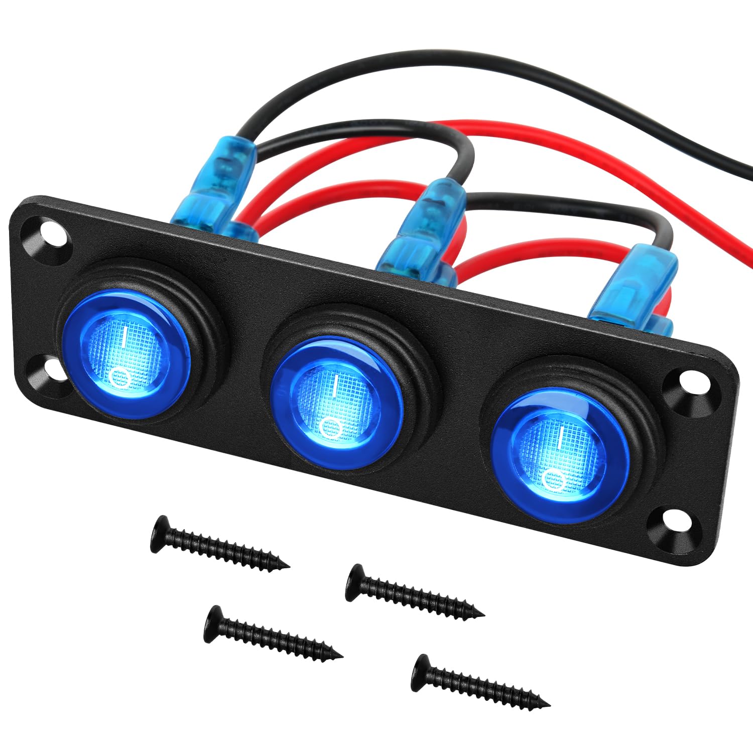 Foto 1 | Panel De Interruptores Nilight De 3 Bandas, 12 V, Resistente Al Agua Con Luz Led Azul - Venta Internacional.