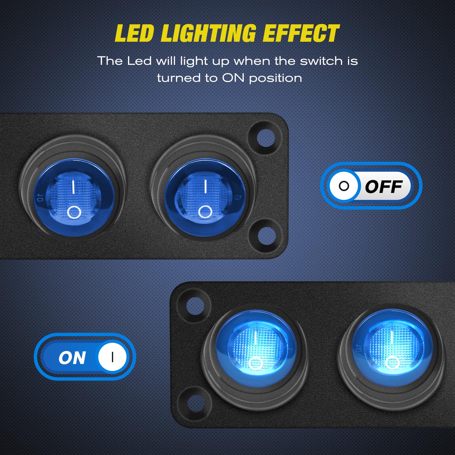 Foto 4 pulgar | Panel De Interruptores Nilight De 3 Bandas, 12 V, Resistente Al Agua Con Luz Led Azul - Venta Internacional.