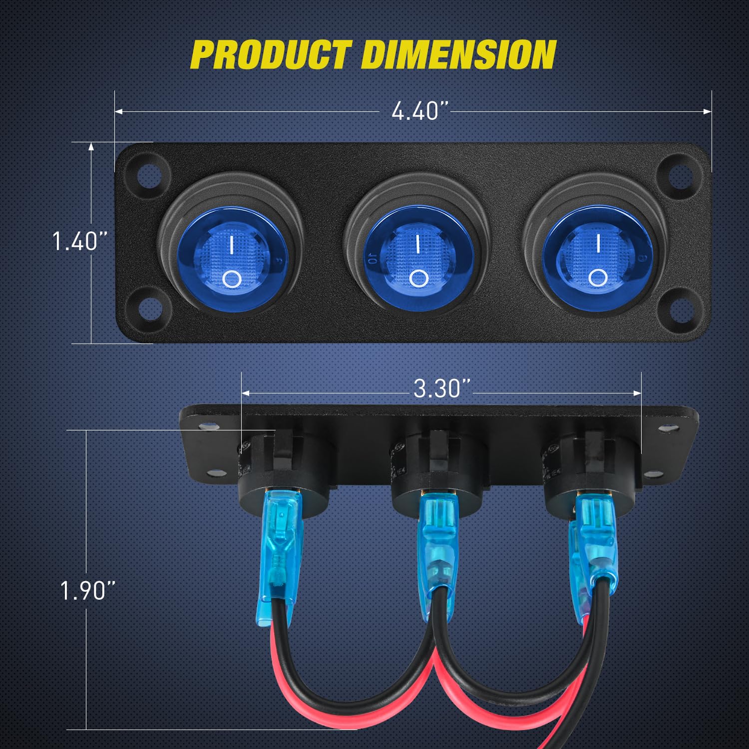 Foto 8 pulgar | Panel De Interruptores Nilight De 3 Bandas, 12 V, Resistente Al Agua Con Luz Led Azul - Venta Internacional.