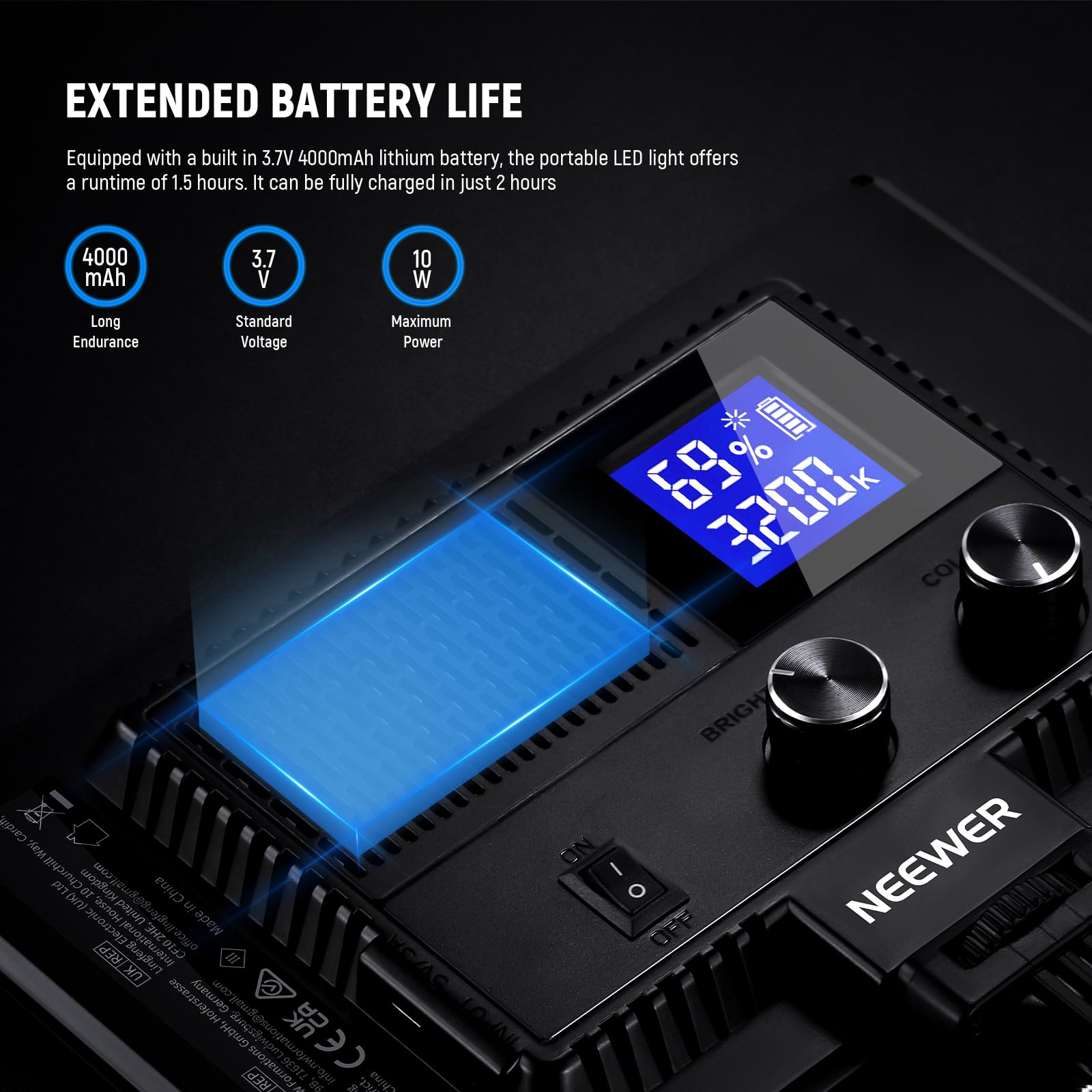 Foto 5 pulgar | Panel De Luz Led Para Vídeo Neewer Nl-116ai Con Trípode Y Batería - Venta Internacional.