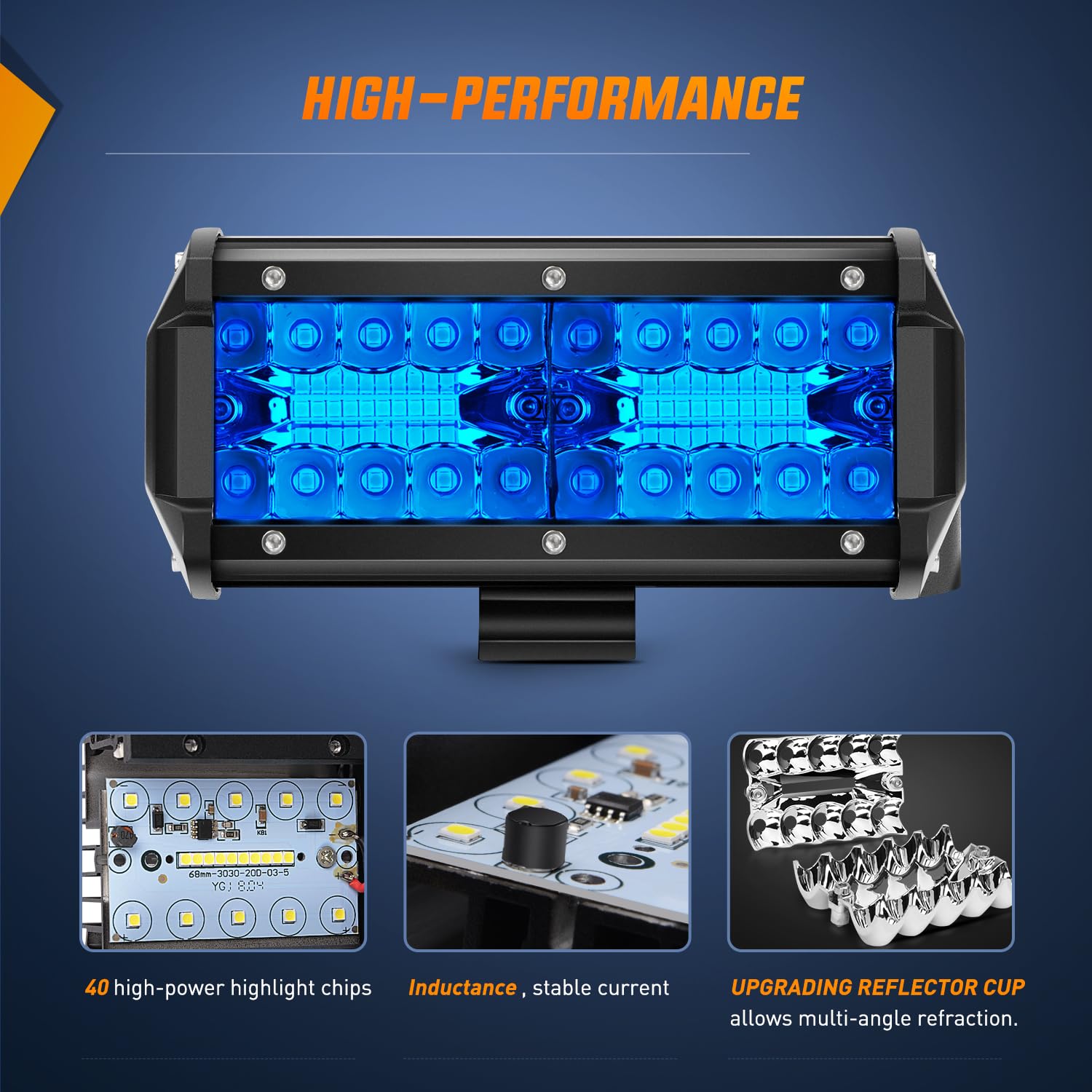 Foto 6 pulgar | Lámpara Led Nilight, 16,5 Cm, Triple Fila Azul, 2 Unidades, 120 W, 12 V - Venta Internacional.