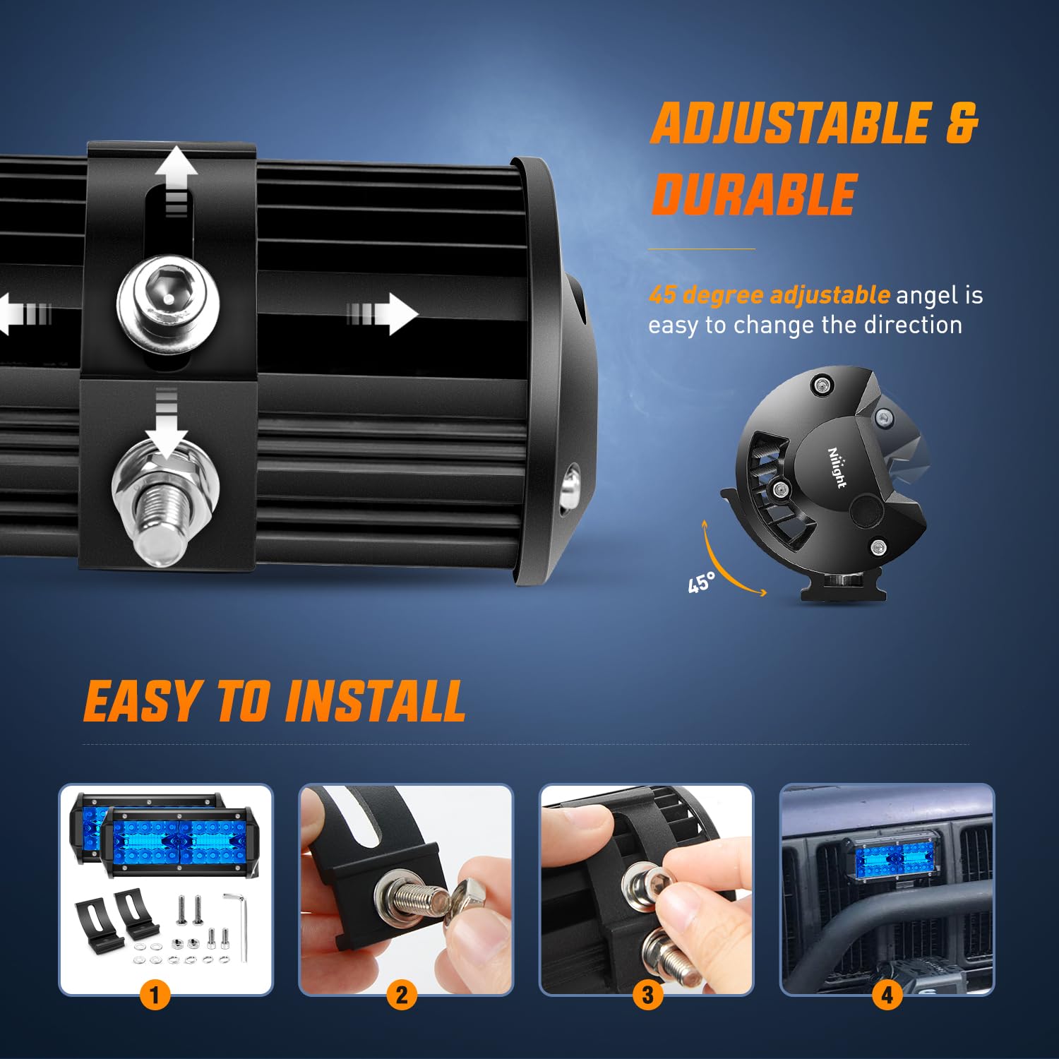 Foto 7 pulgar | Lámpara Led Nilight, 16,5 Cm, Triple Fila Azul, 2 Unidades, 120 W, 12 V - Venta Internacional.