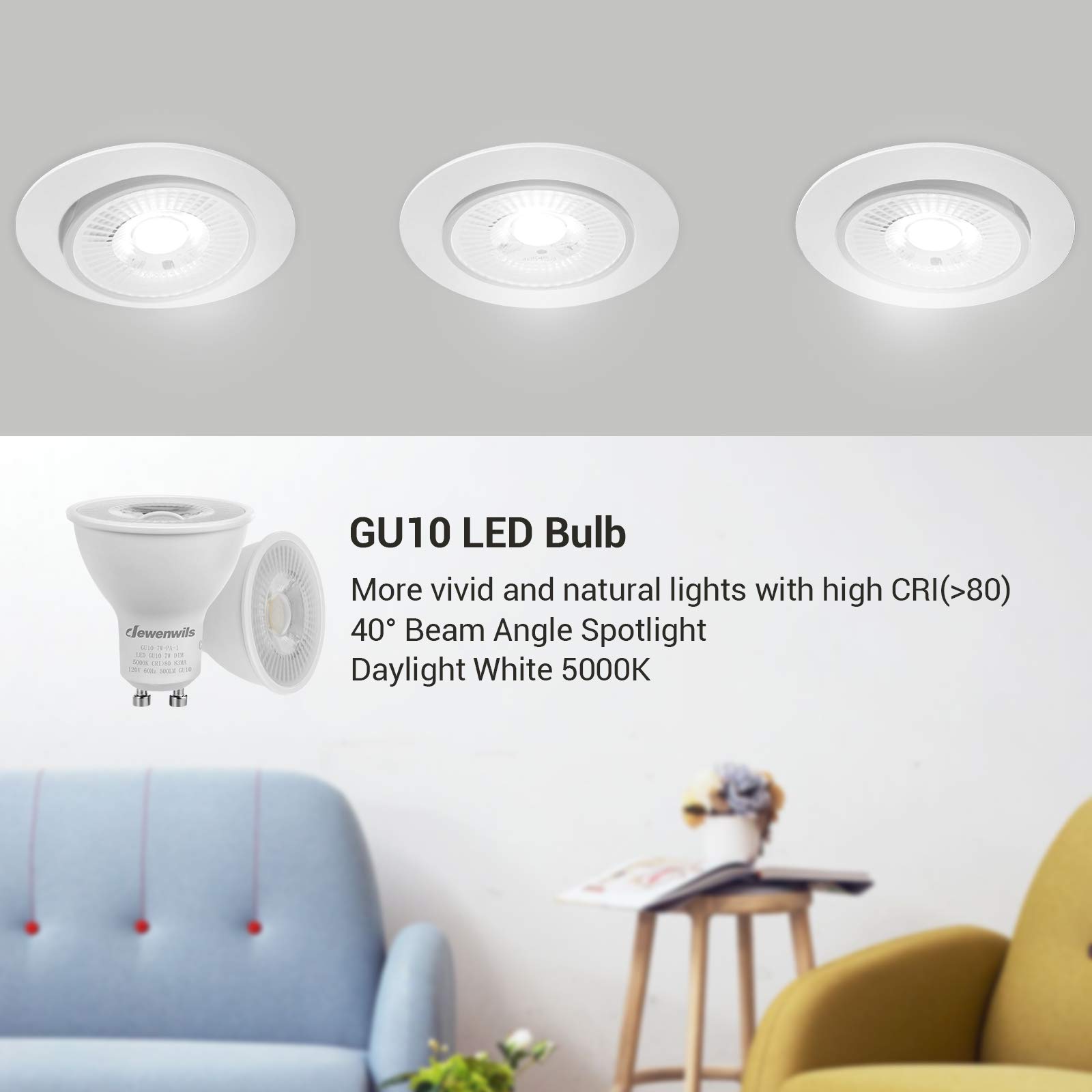 Foto 5 pulgar | Bombilla Led Dewenwils Gu10 Regulable 7 W (equivalente A 50 W) 5000 K - Venta Internacional.