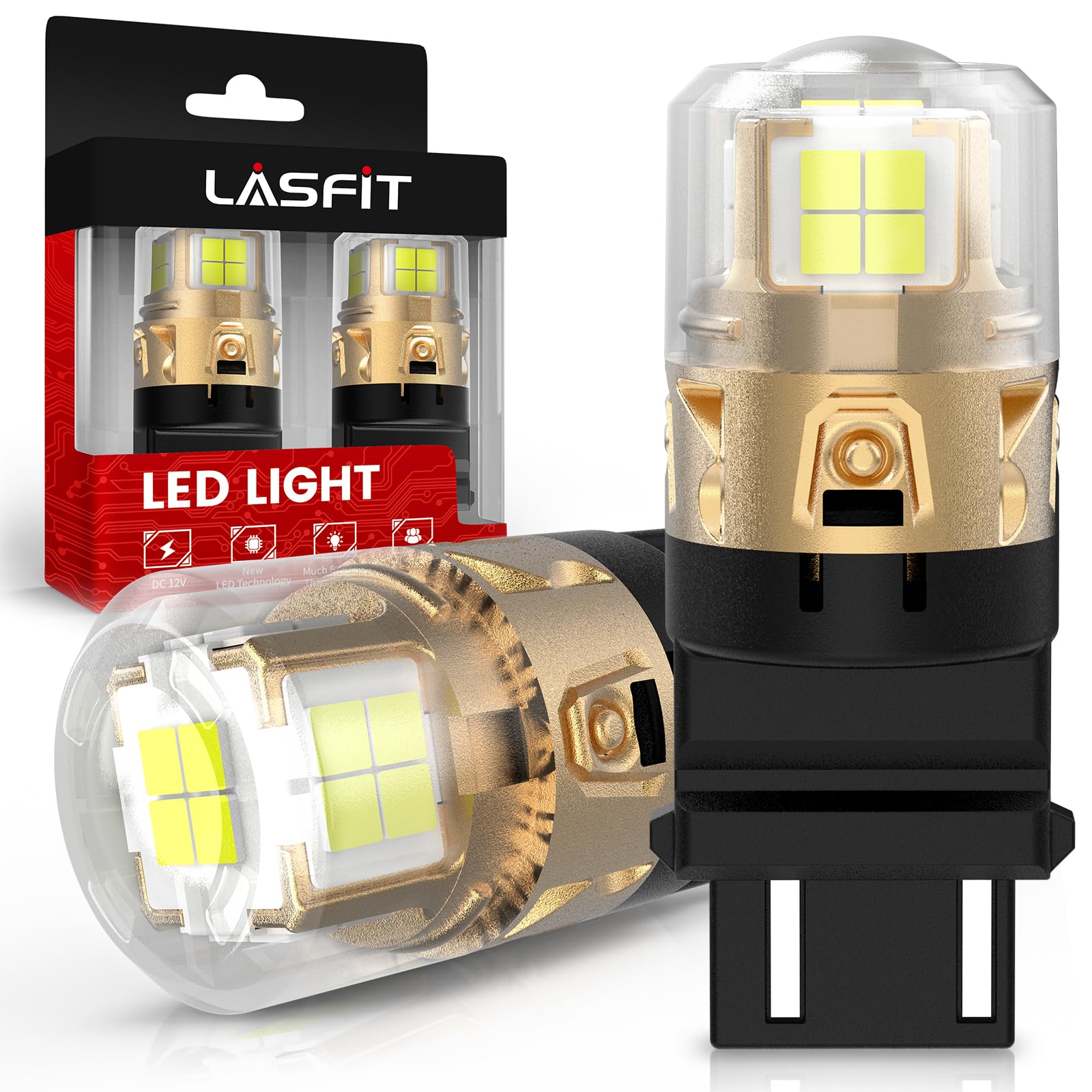 Foto 2 pulgar | Bombillas Led Inversas Lasfit L2 3157, 6000 K, Xenón Blanco (2 Unidades) - Venta Internacional.