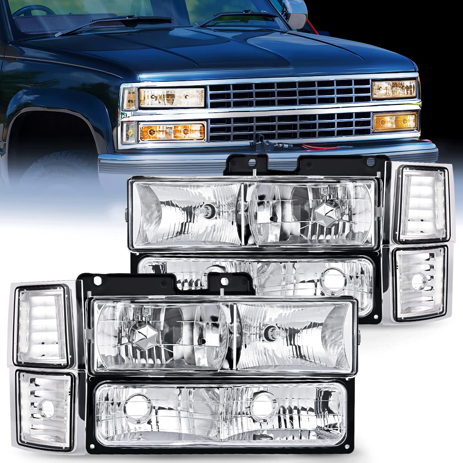 Conjunto De Faros Nilight Para Chevy Silverado 1994-1998 - Venta Internacional.