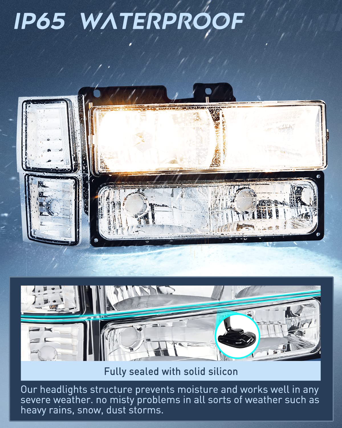 Foto 5 pulgar | Conjunto De Faros Nilight Para Chevy Silverado 1994-1998 - Venta Internacional.