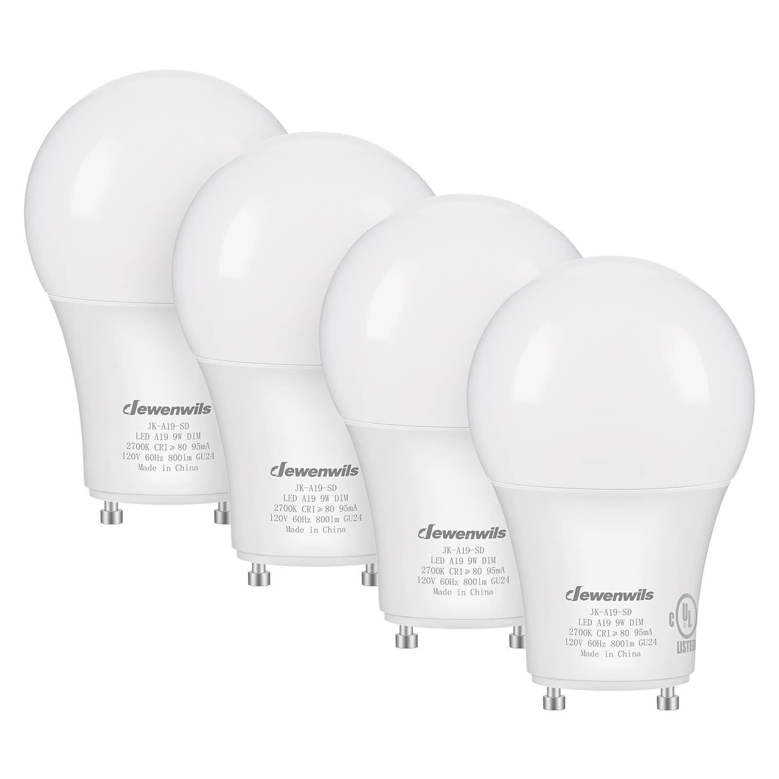 Bombillas Led Dewenwils Gu24, 9 W, 800 Lm, 2700 K, Regulables, Paquete De 4 - Venta Internacional.
