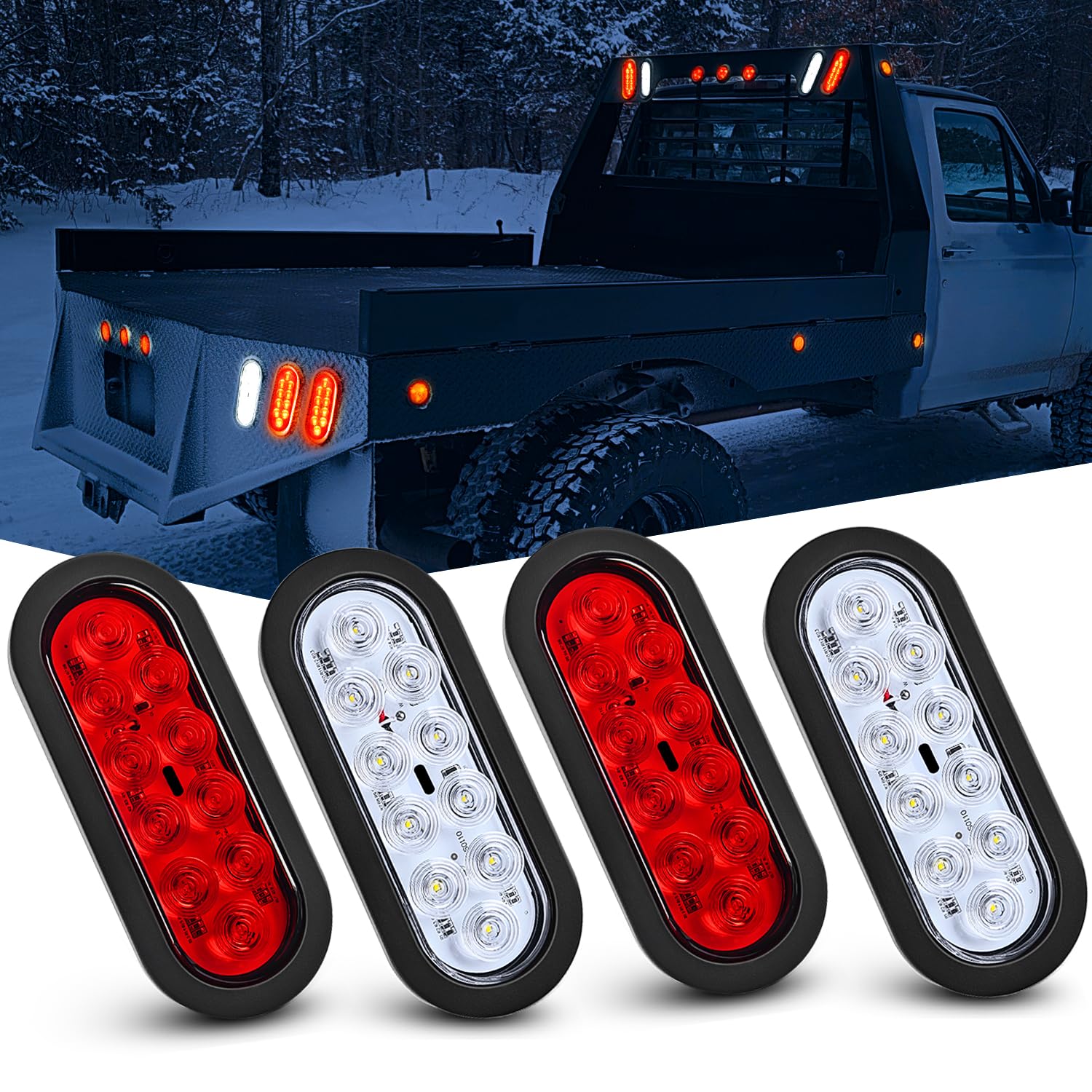 Foto 1 | Luces Traseras Para Remolque Nilight 6, Ovaladas, Led Con Montaje Empotrado, 4 Unidades - Venta Internacional.