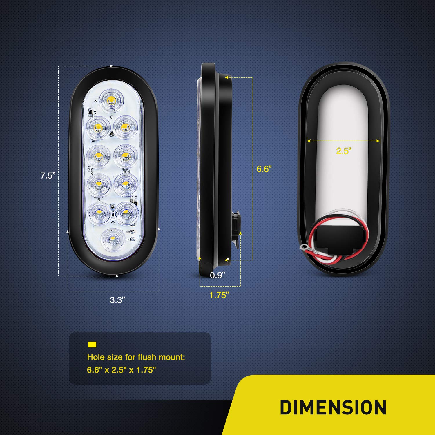 Foto 3 pulgar | Luces Traseras Para Remolque Nilight 6, Ovaladas, Led Con Montaje Empotrado, 4 Unidades - Venta Internacional.