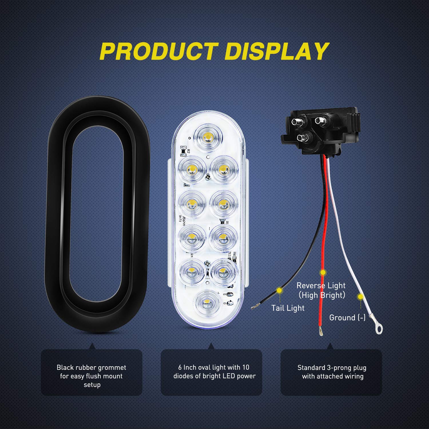 Foto 5 pulgar | Luces Traseras Para Remolque Nilight 6, Ovaladas, Led Con Montaje Empotrado, 4 Unidades - Venta Internacional.