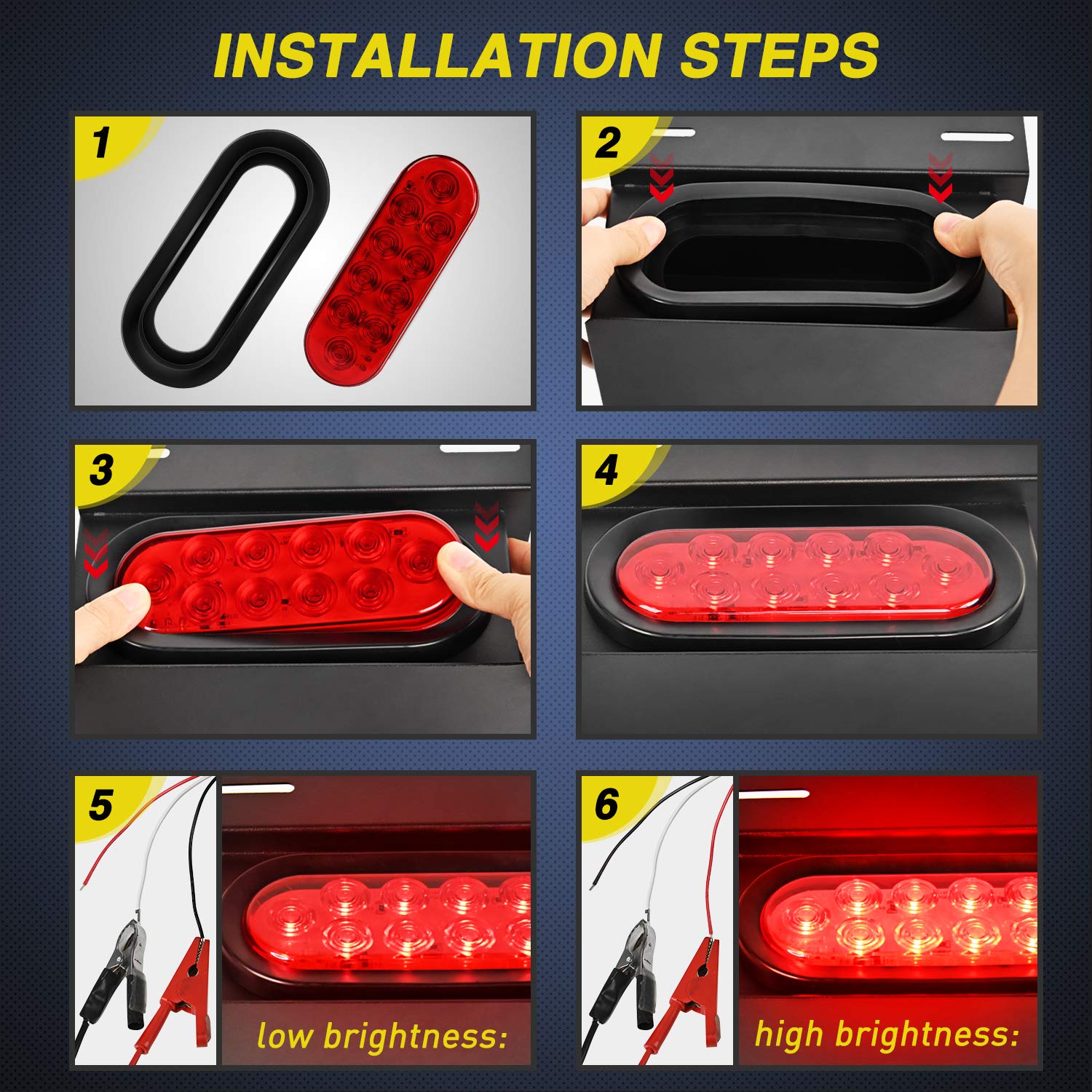 Foto 8 pulgar | Luces Traseras Para Remolque Nilight 6, Ovaladas, Led Con Montaje Empotrado, 4 Unidades - Venta Internacional.