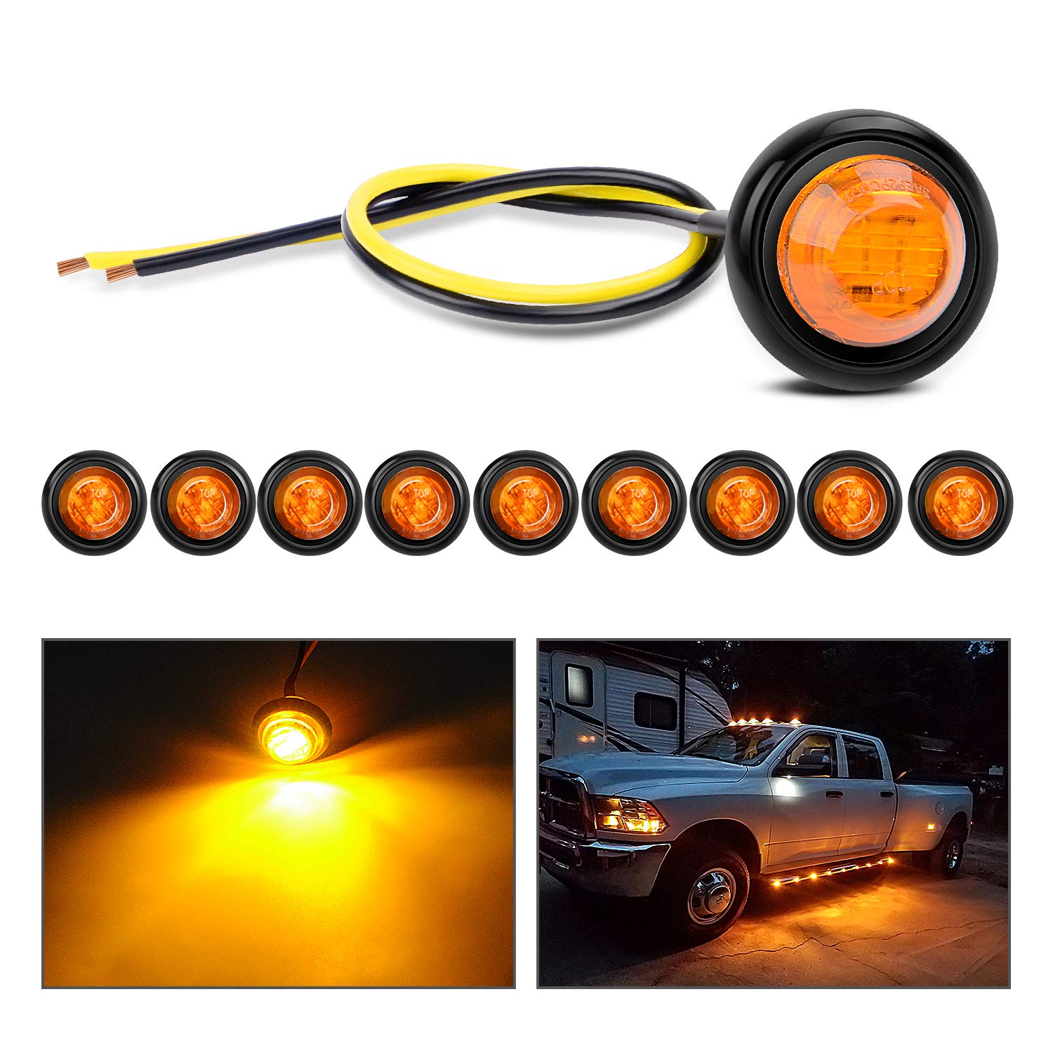 Lámpara Led Nilight Tl-03, 10 Unidades, 3/4 Pulgadas, Redonda, 12 V - Venta Internacional.