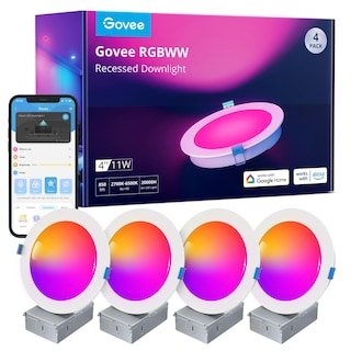 Foto 1 | Lámpara Empotrada Inteligente Govee De 10 Cm, Led Rgbww, 850 Lm, Paquete De 4 - Venta Internacional.
