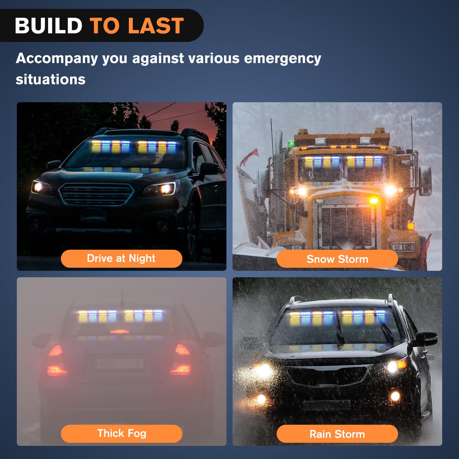 Foto 7 | Luces Estroboscópicas De Emergencia Para Salpicadero Nilight 32 Led, Color Ámbar Azul - Venta Internacional.