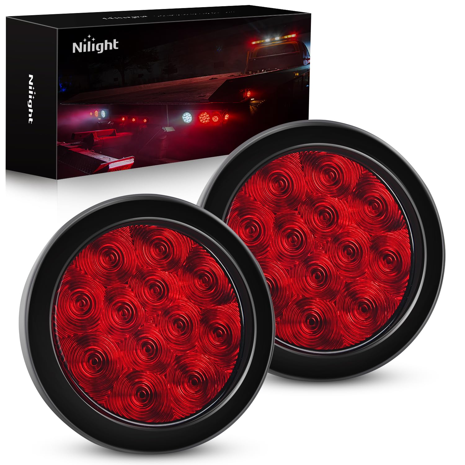 Luces Traseras Para Remolque Nilight Tl-18, 4 Cm, Redondas, Led Rojas, X2 - Venta Internacional.