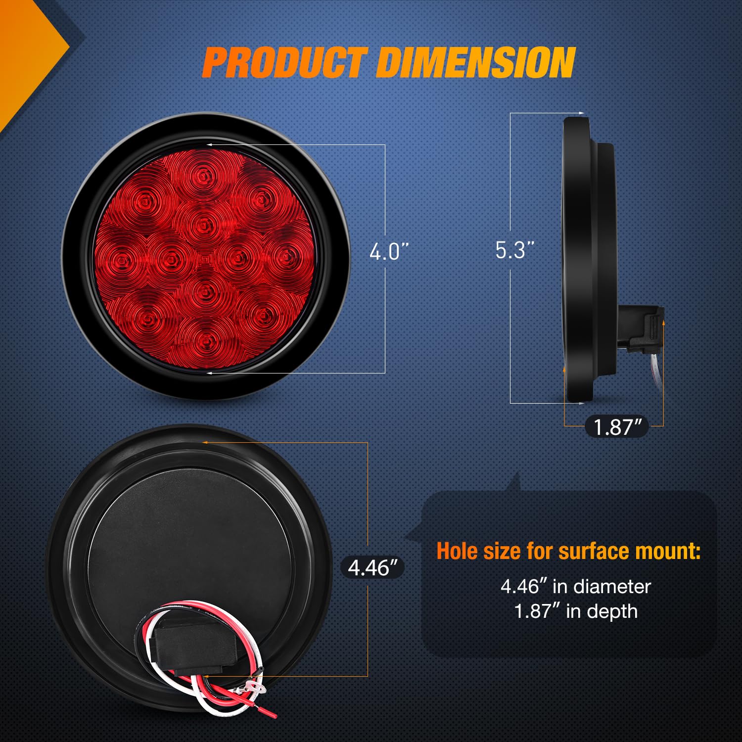 Foto 3 pulgar | Luces Traseras Para Remolque Nilight Tl-18, 4 Cm, Redondas, Led Rojas, X2 - Venta Internacional.