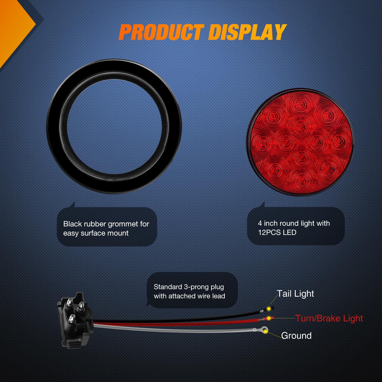 Foto 4 pulgar | Luces Traseras Para Remolque Nilight Tl-18, 4 Cm, Redondas, Led Rojas, X2 - Venta Internacional.