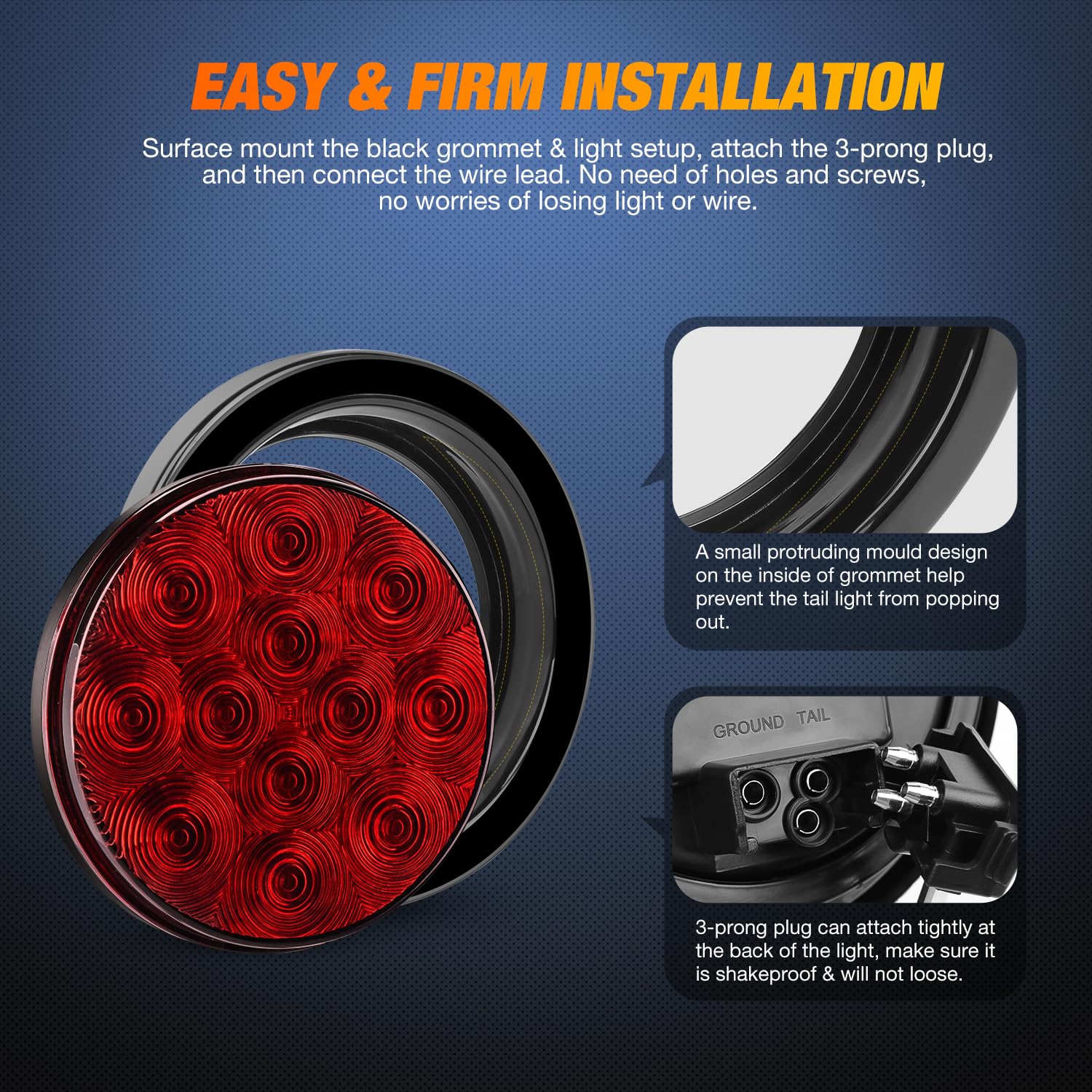 Foto 7 pulgar | Luces Traseras Para Remolque Nilight Tl-18, 4 Cm, Redondas, Led Rojas, X2 - Venta Internacional.