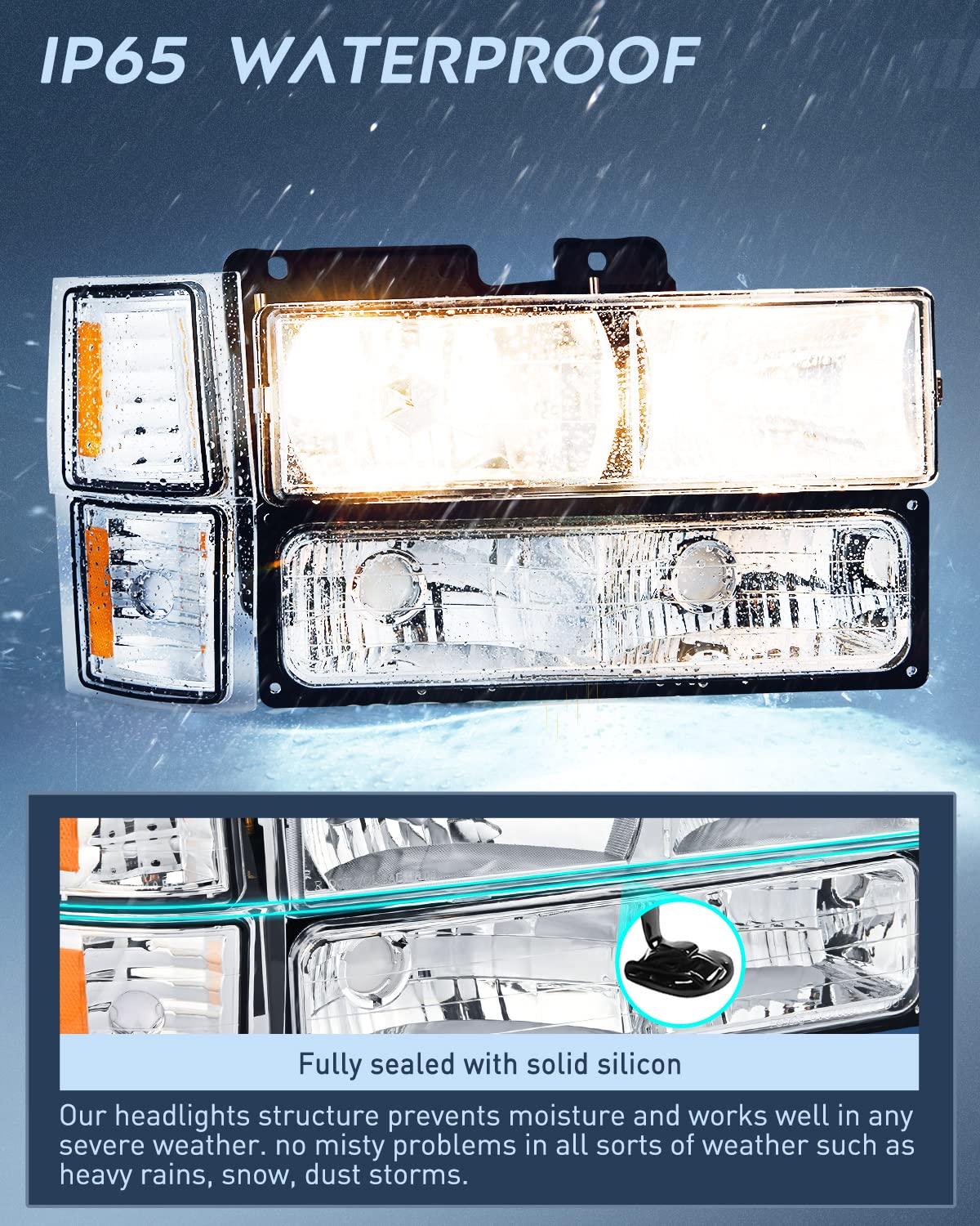 Foto 5 pulgar | Conjunto De Faros Nilight Para Chevy Silverado 1994-1998 - Venta Internacional.