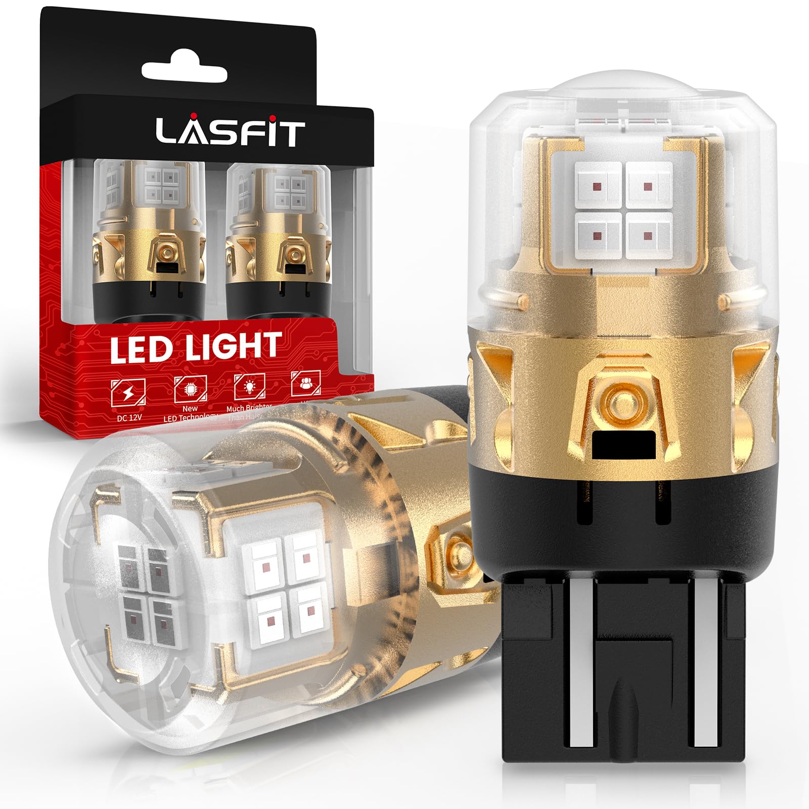 Foto 2 pulgar | Bombillas Led Lasfit L2 7440 7443, Luces Traseras De Freno Rojas, 2 Unidades - Venta Internacional.