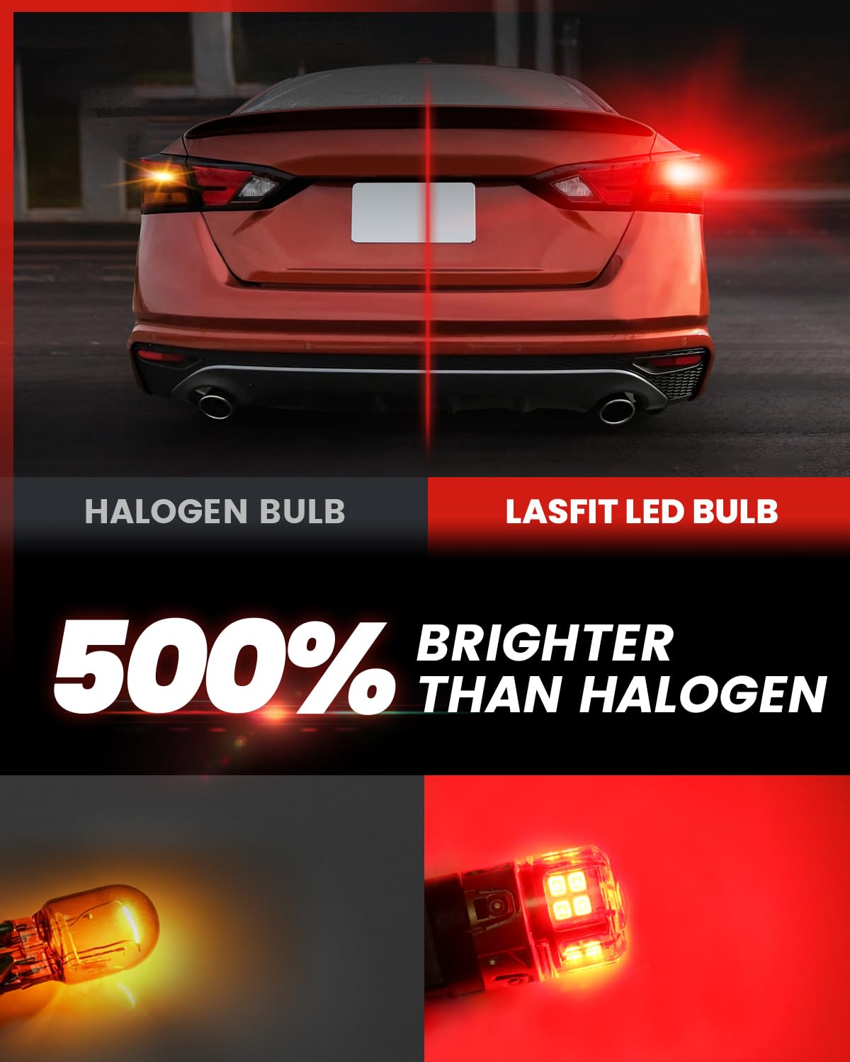Foto 3 pulgar | Bombillas Led Lasfit L2 7440 7443, Luces Traseras De Freno Rojas, 2 Unidades - Venta Internacional.