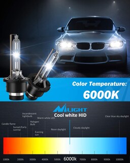 Foto 4 | Bombilla Hid Para Faros Delanteros Nilight D4s, 6000 K, Color Blanco Diamante, 12 V, Paquete De 2 - Venta Internacional.
