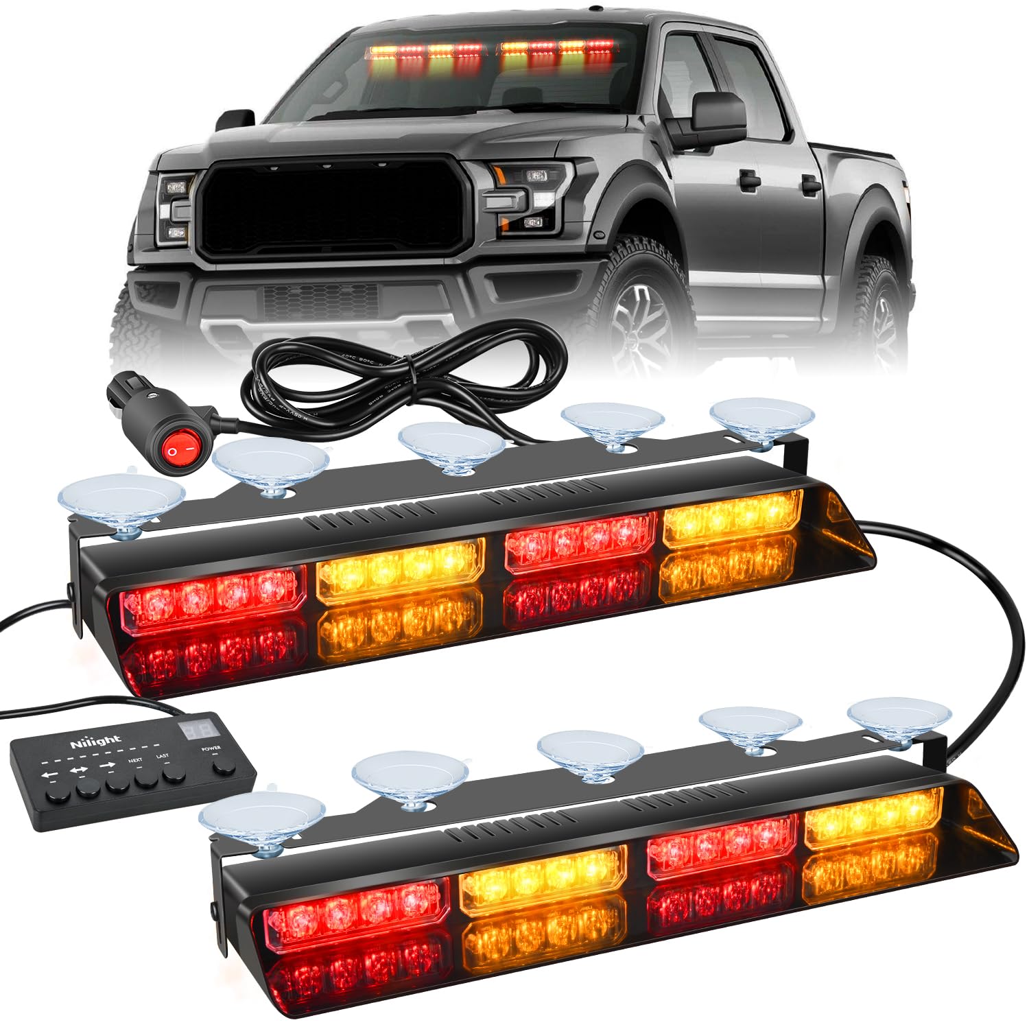 Luces Estroboscópicas De Emergencia Para Salpicadero, 32 Led, Color Ámbar Y Rojo - Venta Internacional.