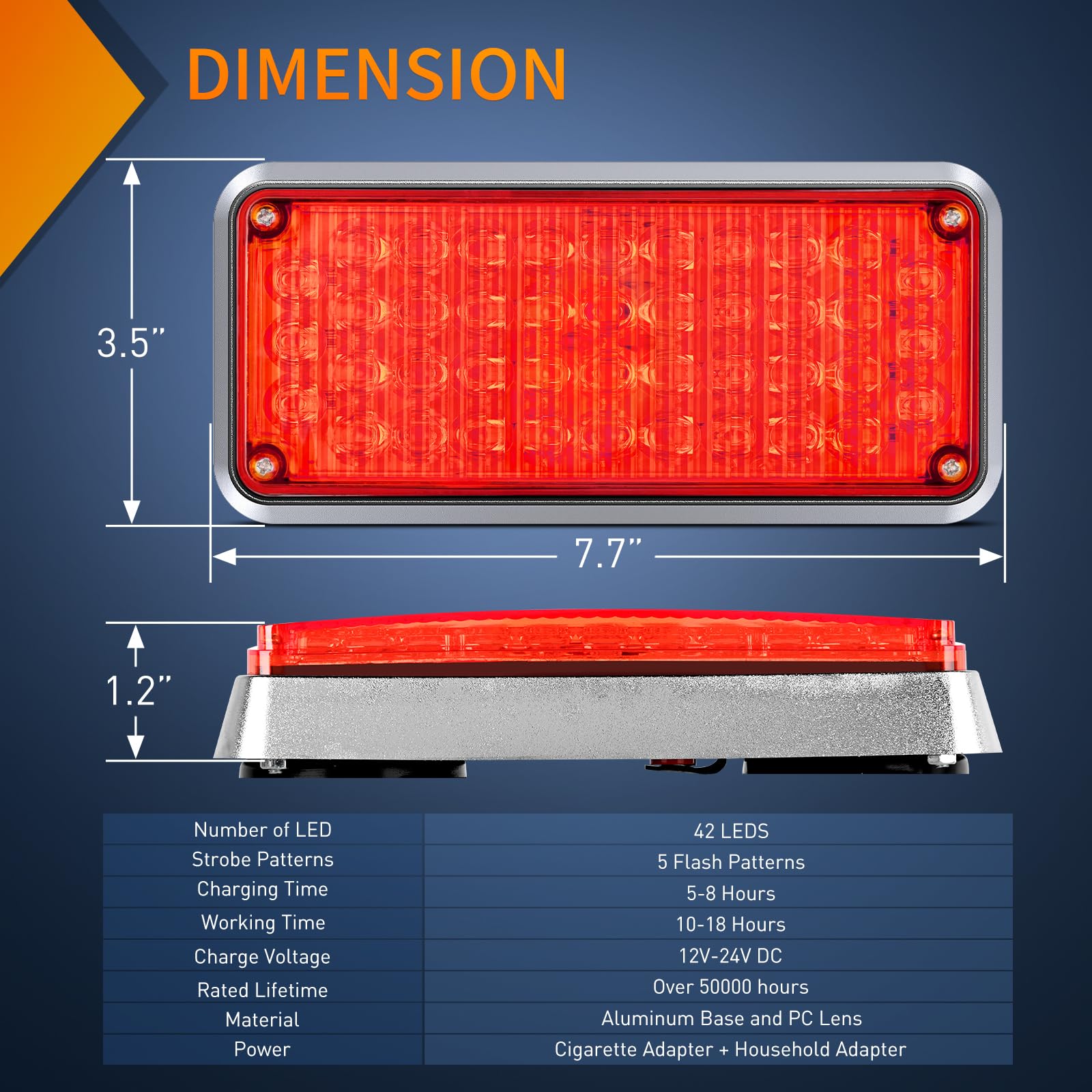 Foto 3 | Luces Estroboscópicas Magnéticas Inalámbricas Nilight 42 Led Rojas, 2 Unidades - Venta Internacional.