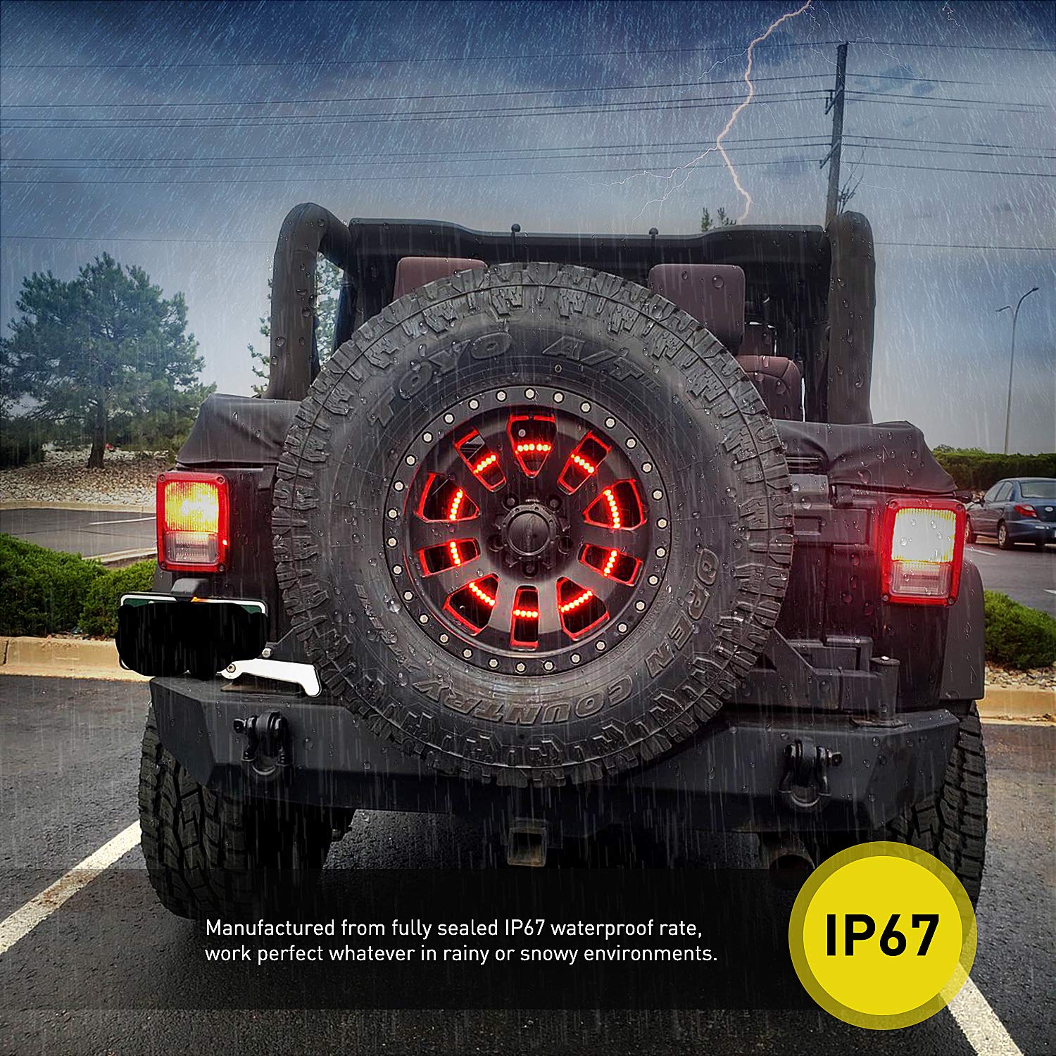 Foto 7 pulgar | Luz De Freno De Neumático De Repuesto Nilight Para Wrangler 2007-2018 - Venta Internacional.