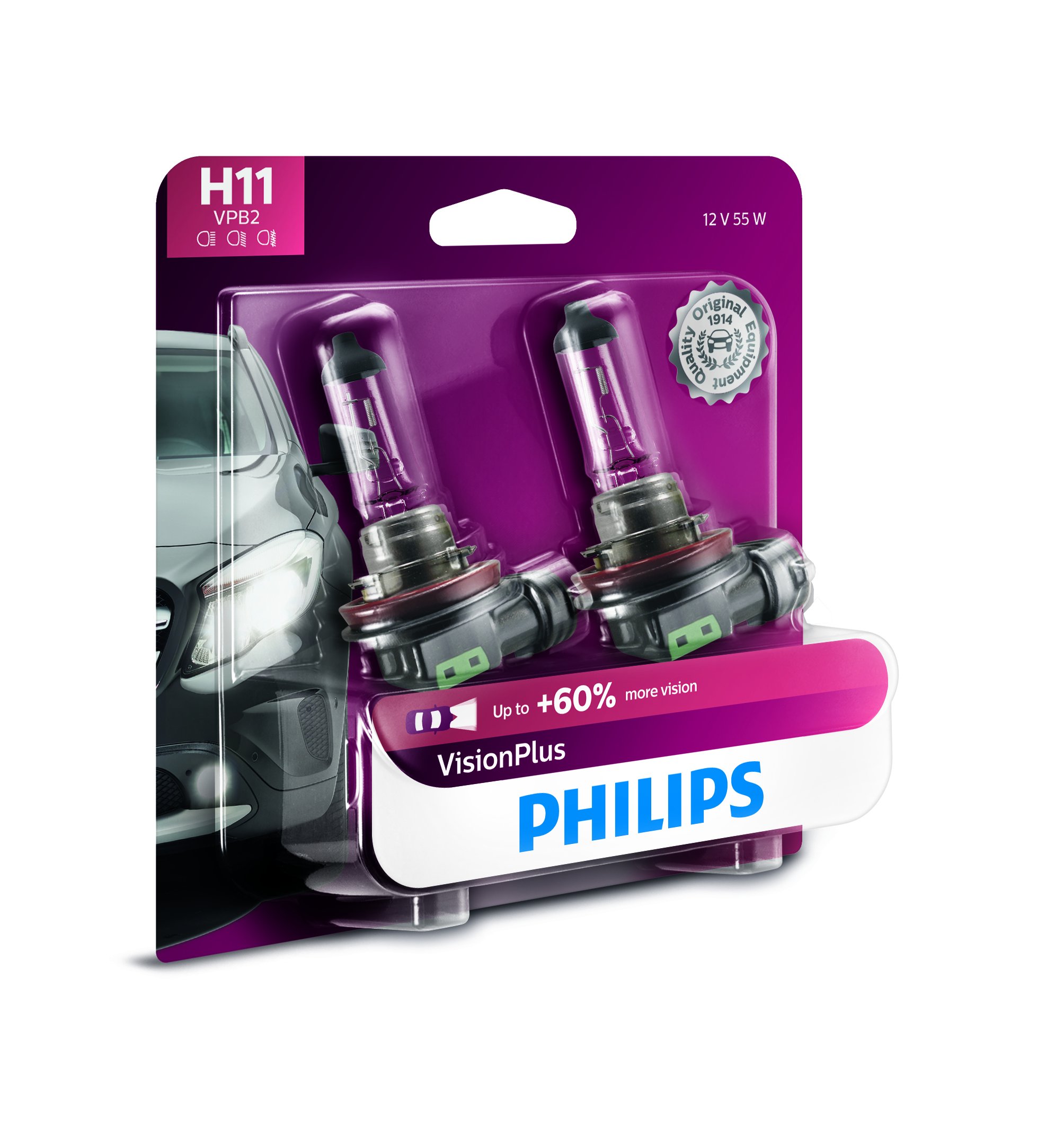 Foto 2 pulgar | La Bombilla Para Faros Delanteros Philips H11 Visionplus Mejora Un 60% Más De Visión - Venta Internacional.