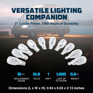 Foto 2 | Bombilla Camco 54766 912 Auto/rv/marine 12,8 V/1 W (x10) - Venta Internacional.