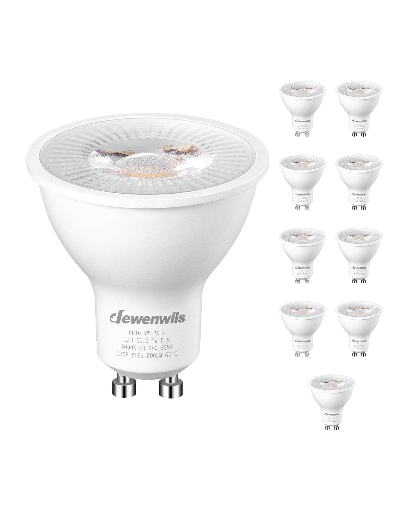 Bombilla Led Dewenwils Gu10 De 7 W (equivalente A 50 W), 3000 K, Regulable - Venta Internacional.