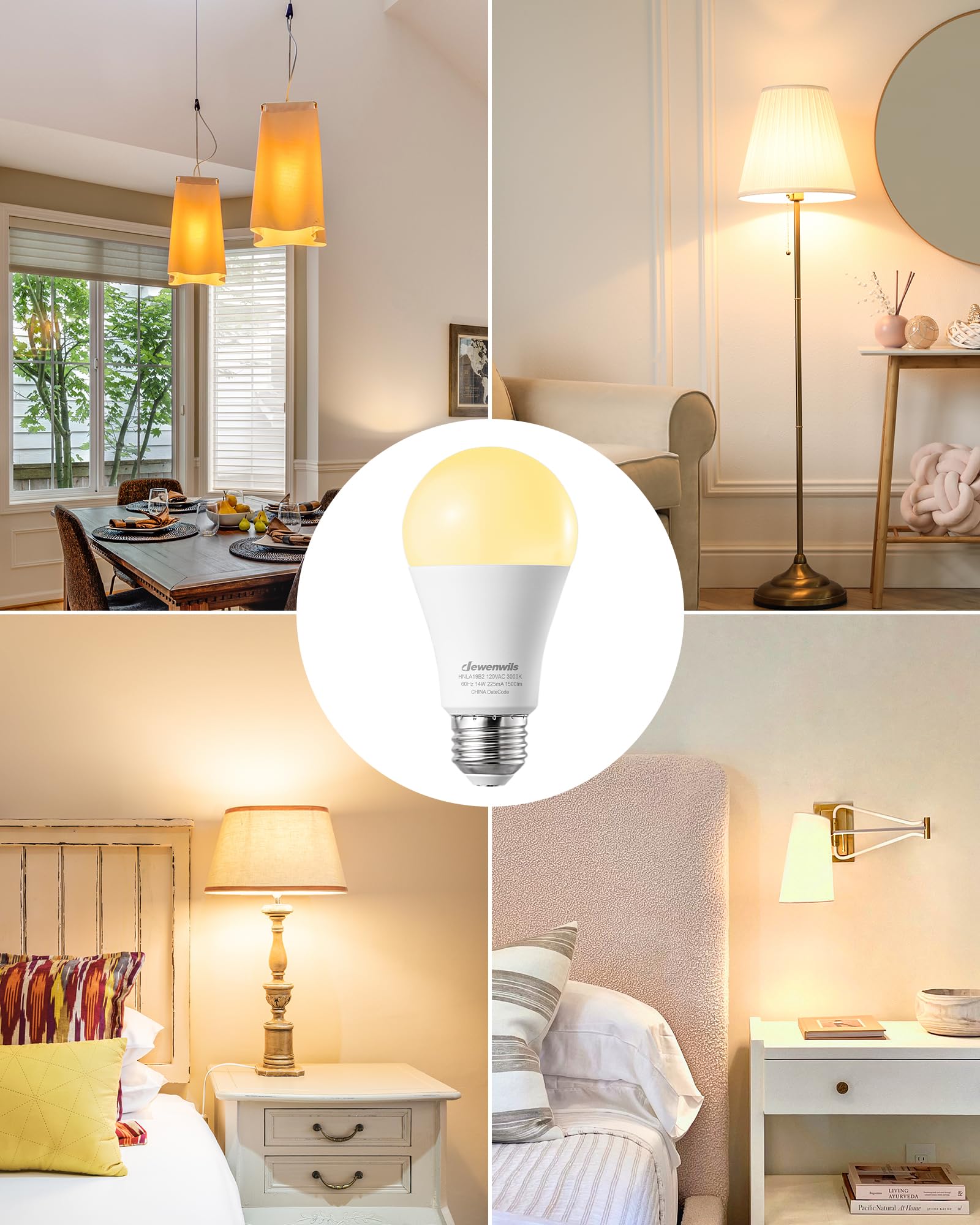 Foto 8 pulgar | Bombilla Led Dewenwils A19 14 W 1500 Lm 3000 K E26, Paquete De 8 - Venta Internacional.