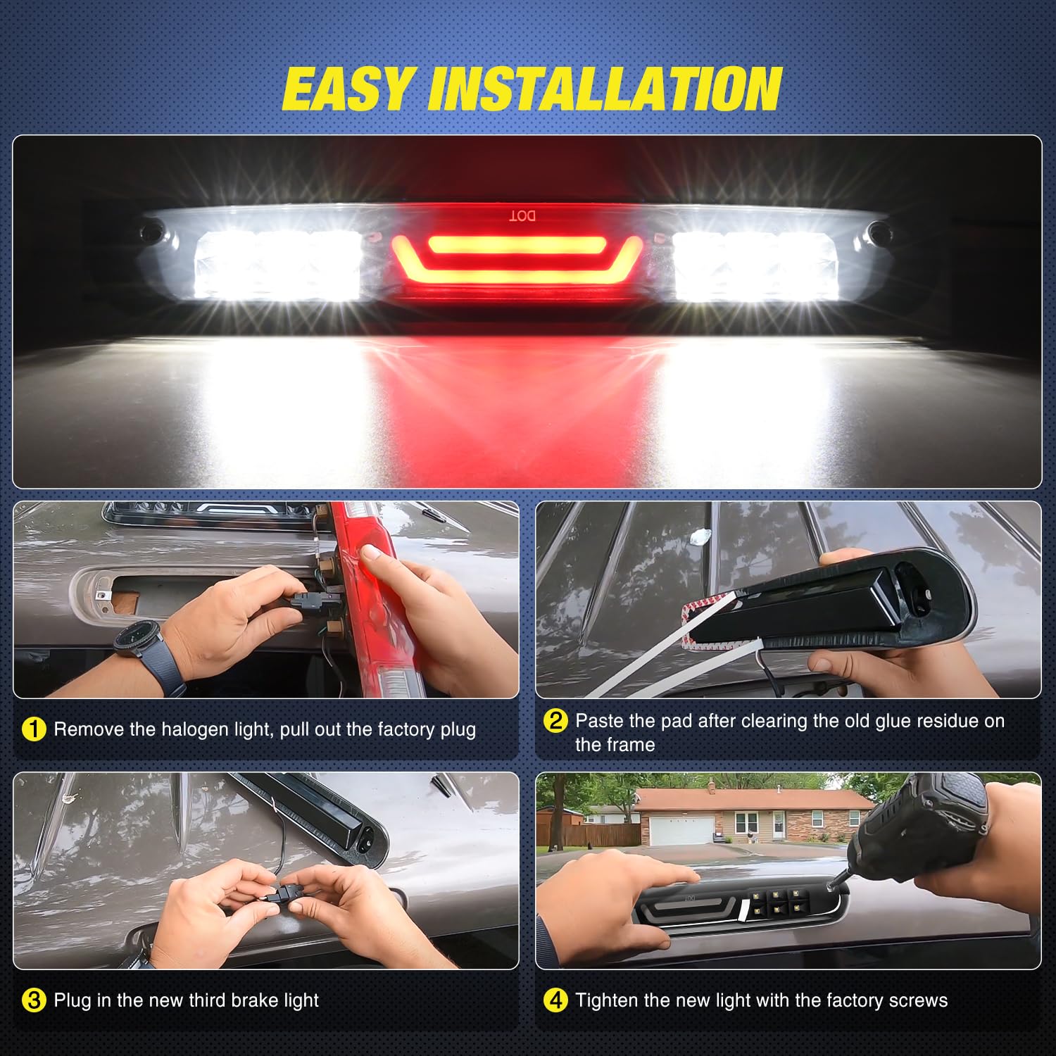 Foto 4 pulgar | Tercera Luz De Freno Nilight High Mount Para Chevy Silverado - Venta Internacional.