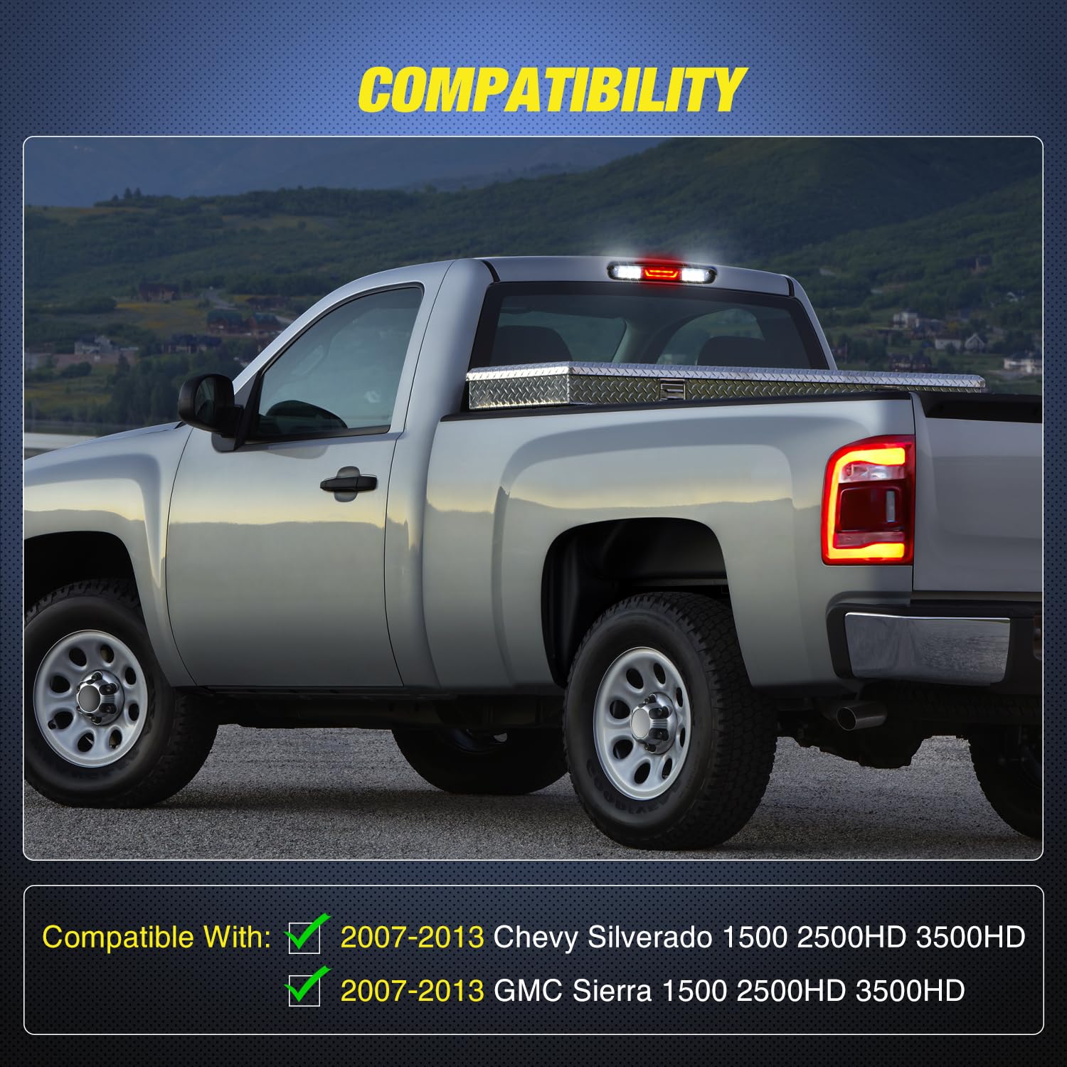Foto 8 pulgar | Tercera Luz De Freno Nilight High Mount Para Chevy Silverado - Venta Internacional.
