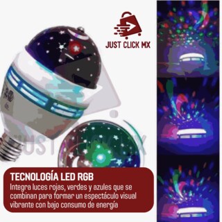 Foto 3 | Bombilla Foco Led Proyector De Estrellas Rgb Decoración