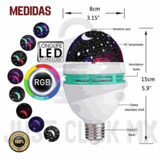 Foto 5 | Bombilla Foco Led Proyector De Estrellas Rgb Decoración