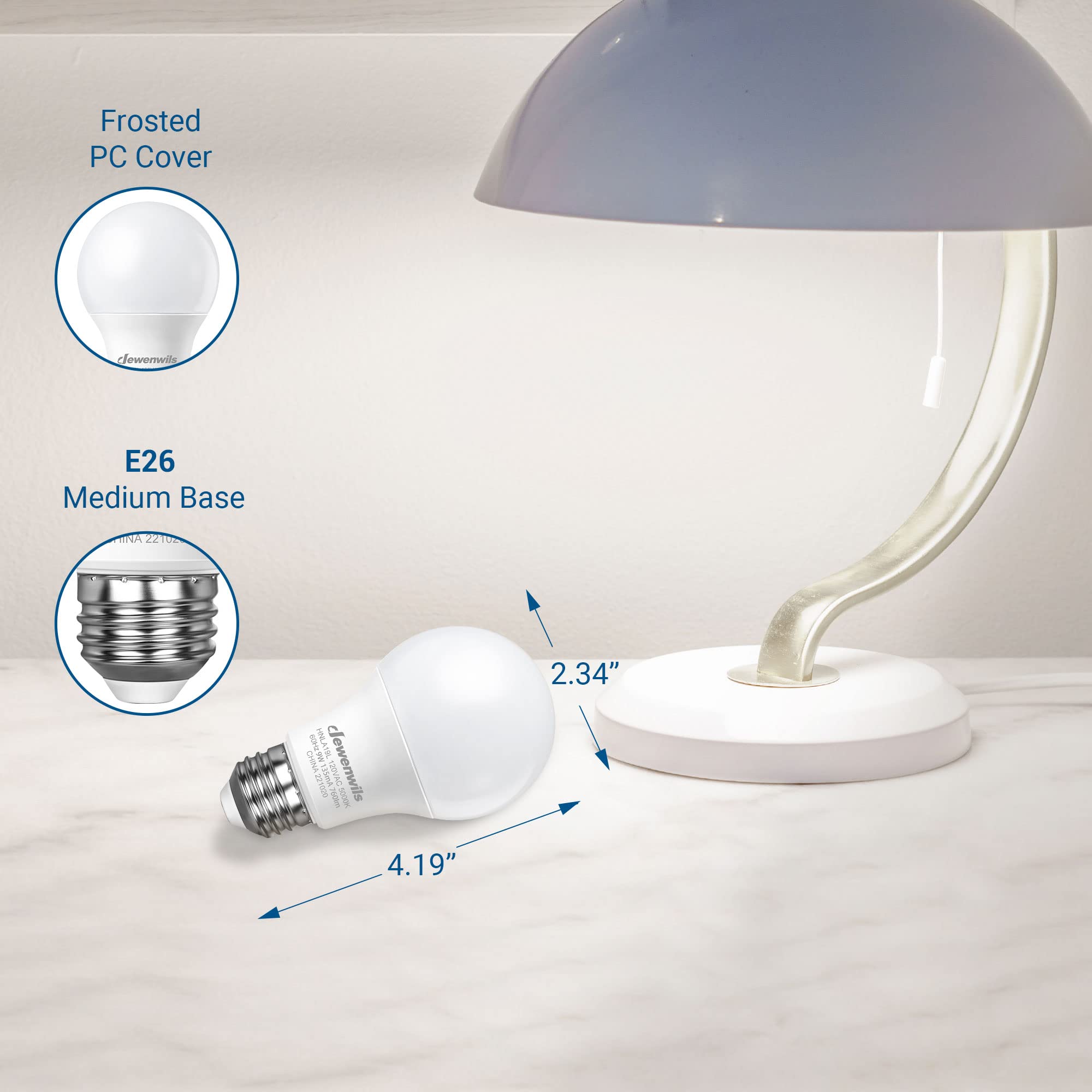 Foto 8 pulgar | Bombilla Led Dewenwils A19 De 9 W (equivalente A 60 W) 5000 K 760 Lm - Venta Internacional.