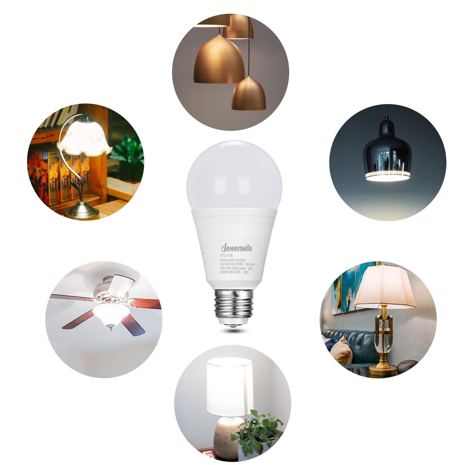Foto 7 | Paquete De 4 Bombillas Led Dewenwils De 3 Vías, 40/60/100 W, 5000 K, A19, E26 - Venta Internacional.