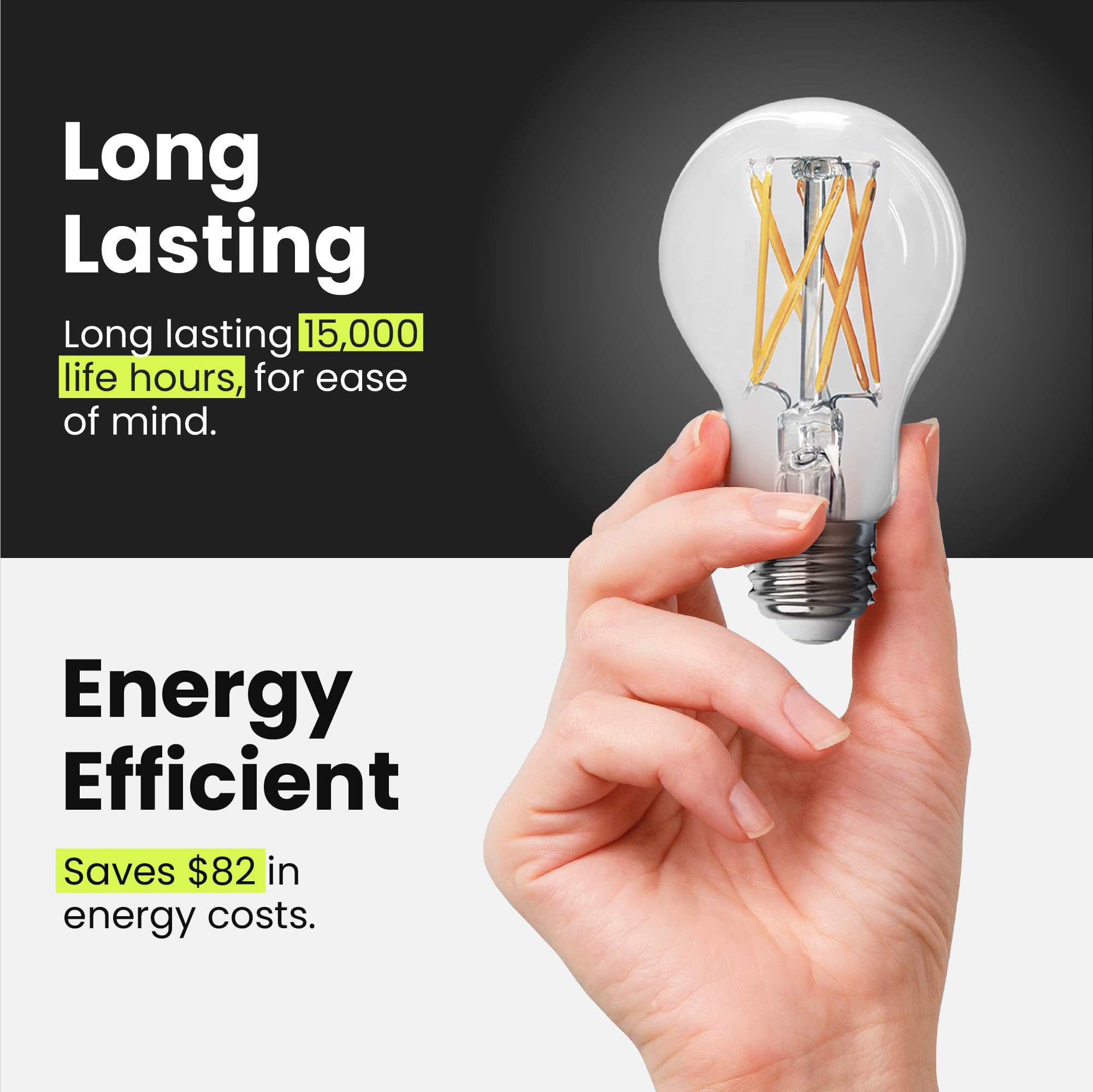 Foto 5 pulgar | Bombilla Led Transparente Feit Electric A19 de 5 W 450 Lm 2700 K 4 Pack - Venta Internacional