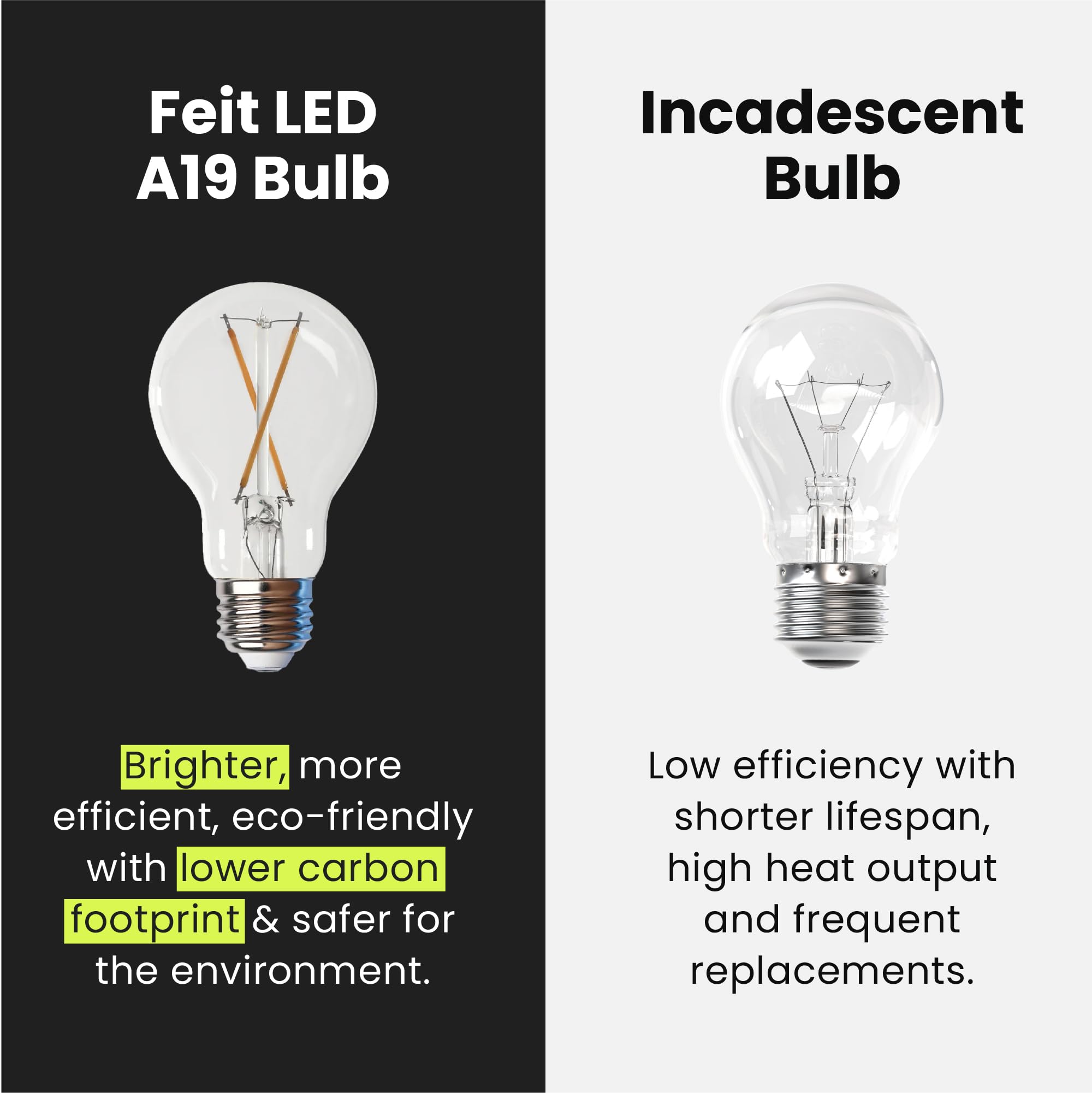 Foto 7 pulgar | Bombilla Led Transparente Feit Electric A19 de 5 W 450 Lm 2700 K 4 Pack - Venta Internacional